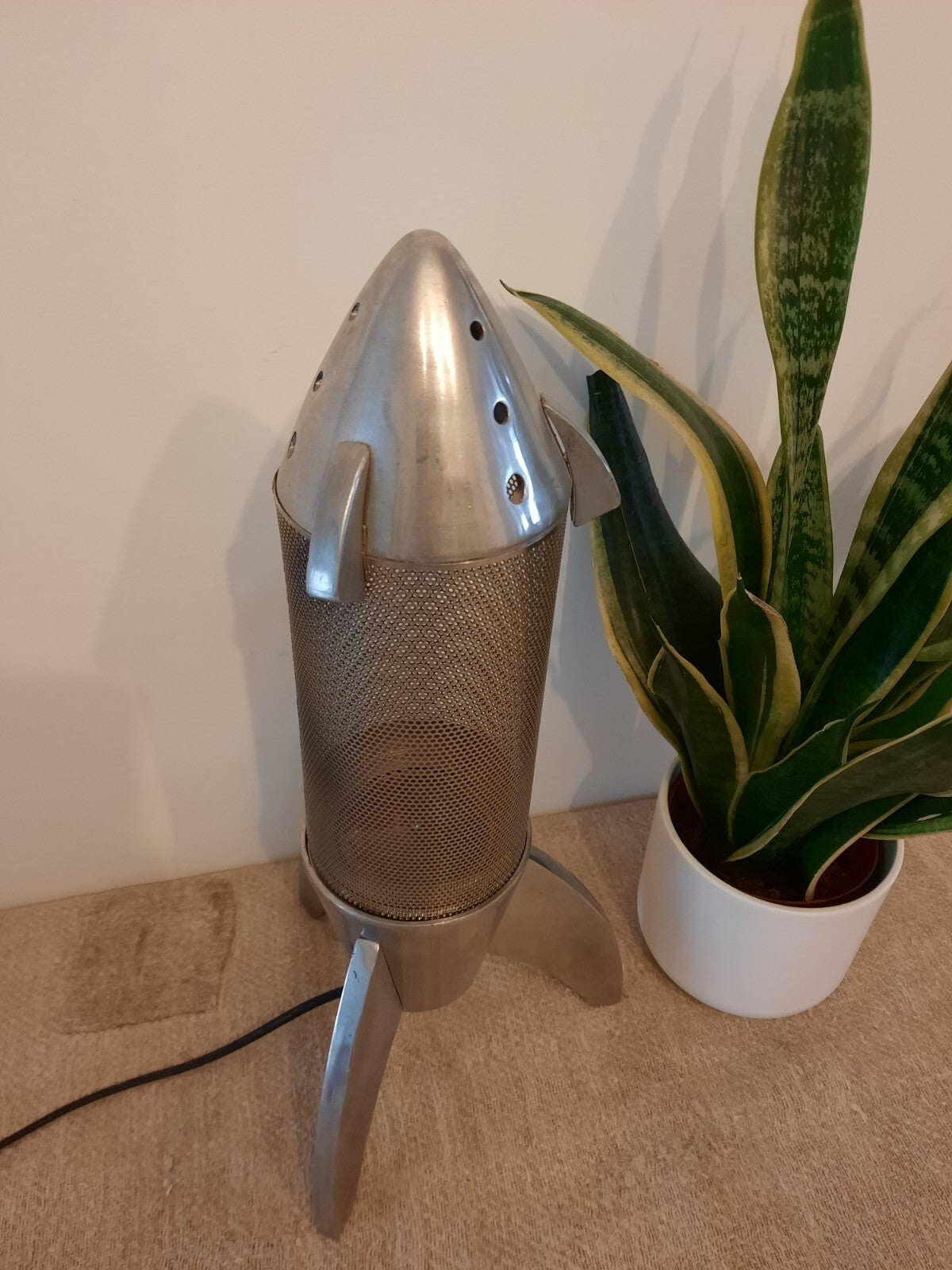 Vintage Retro Metal Space Rocket Lamp mesh Inspired from Neil Armstrong 1990s