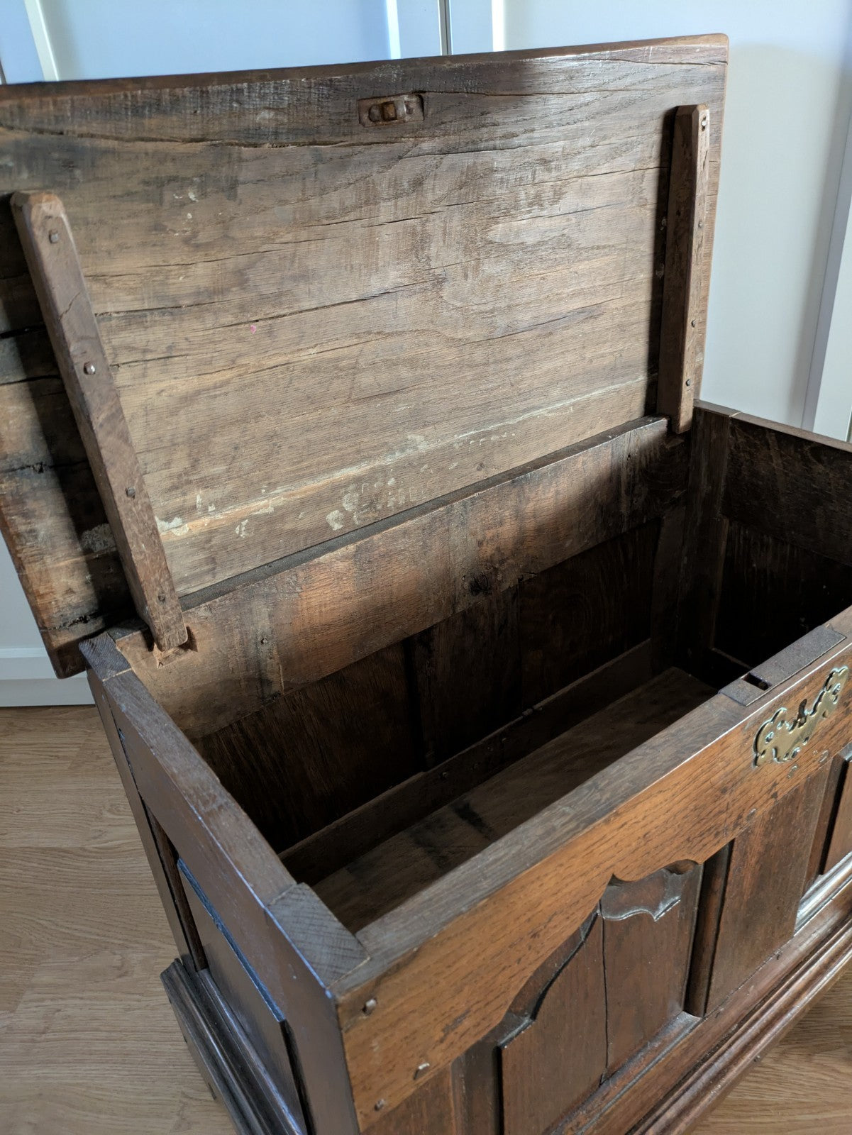 ANYIQUE WELSH MID 18TH CENTURY OAK MULE DOWER CHEST COFFER BLANKET BOX Original