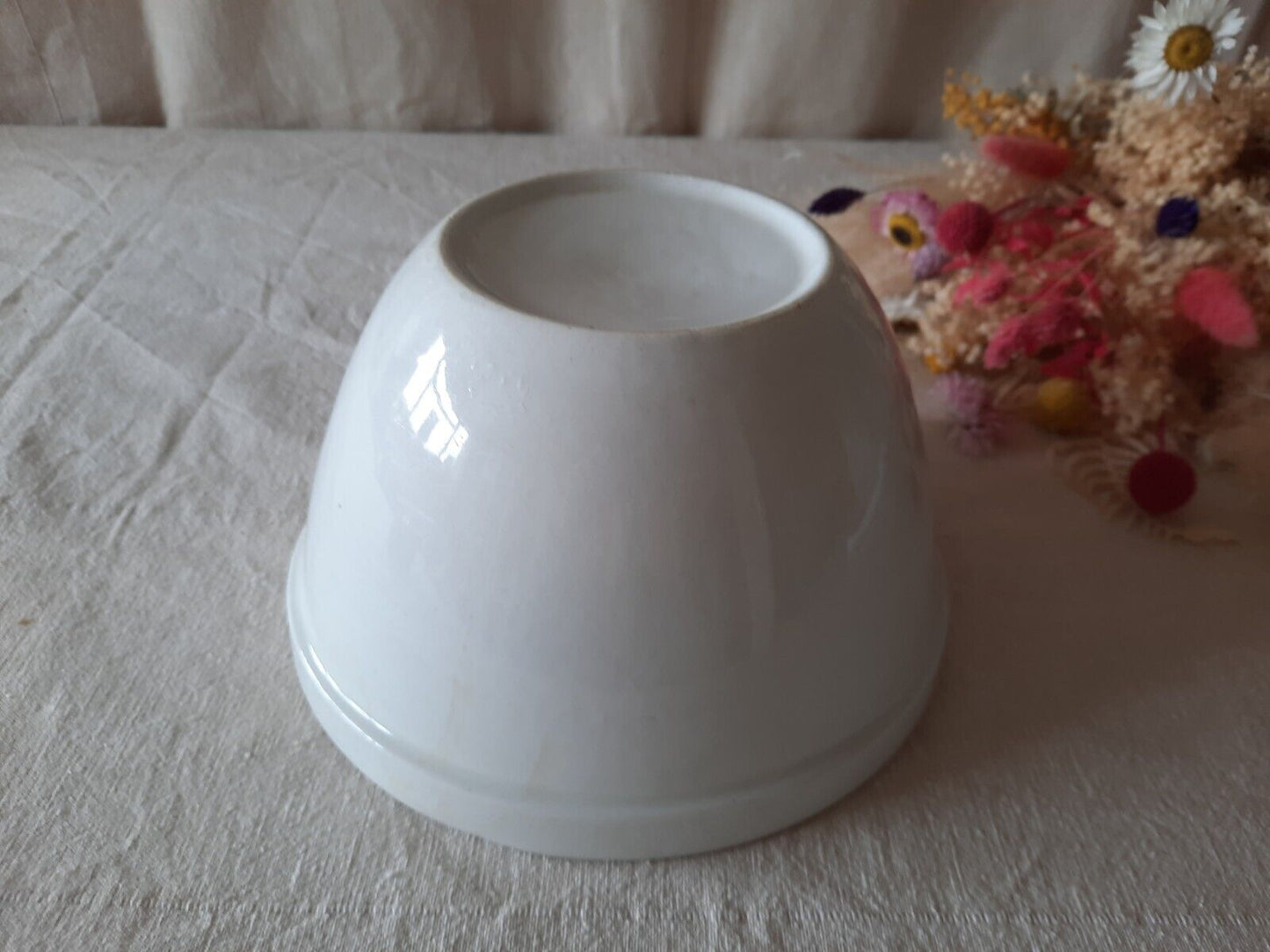 Vintage Mason cash ceramic pudding mixing bowl Antique Aged Prop Kitchen Baking
