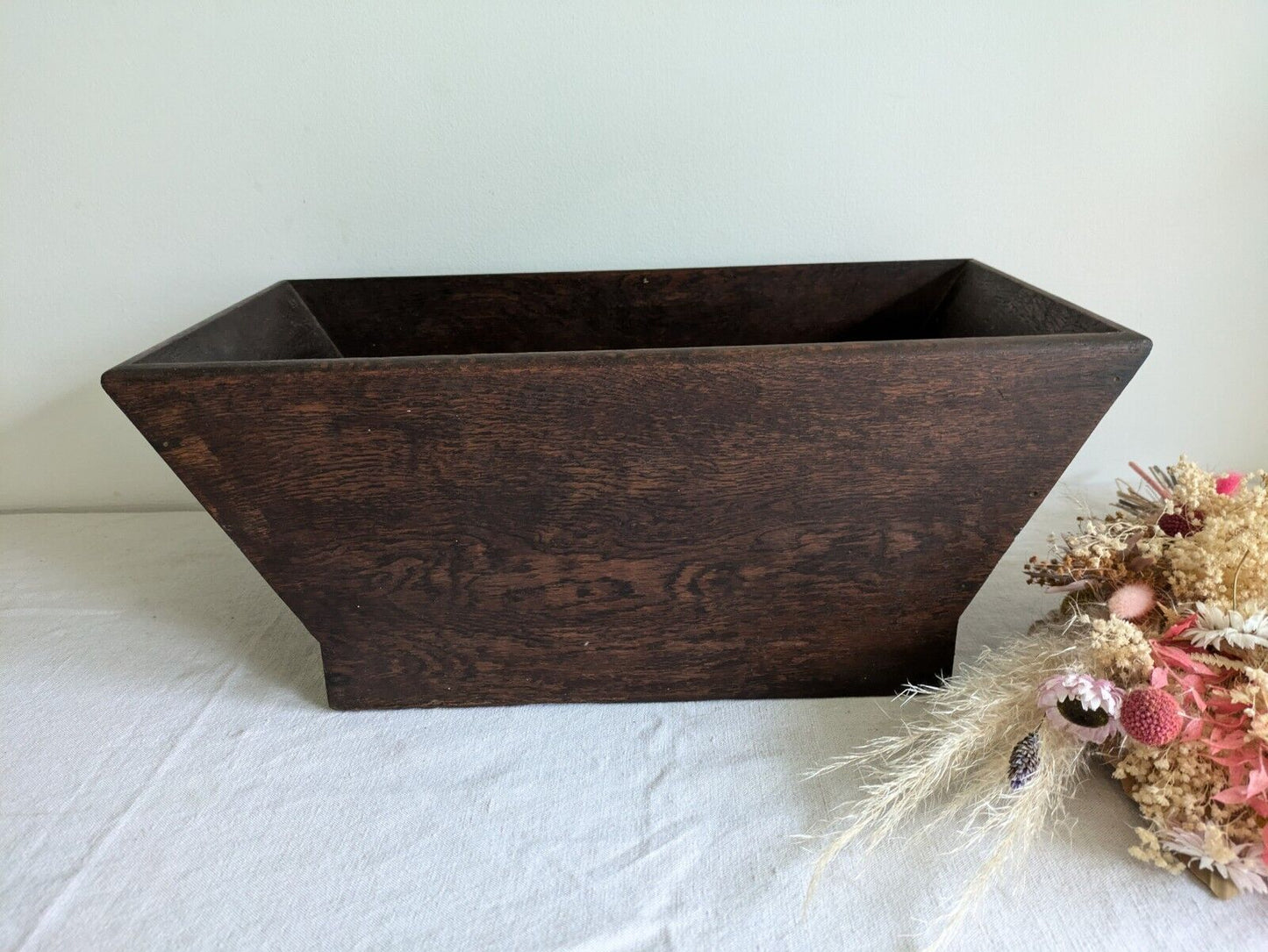 Rustic Antique Dough Trough | 19th Century Wooden Planter | Antique Storage Box