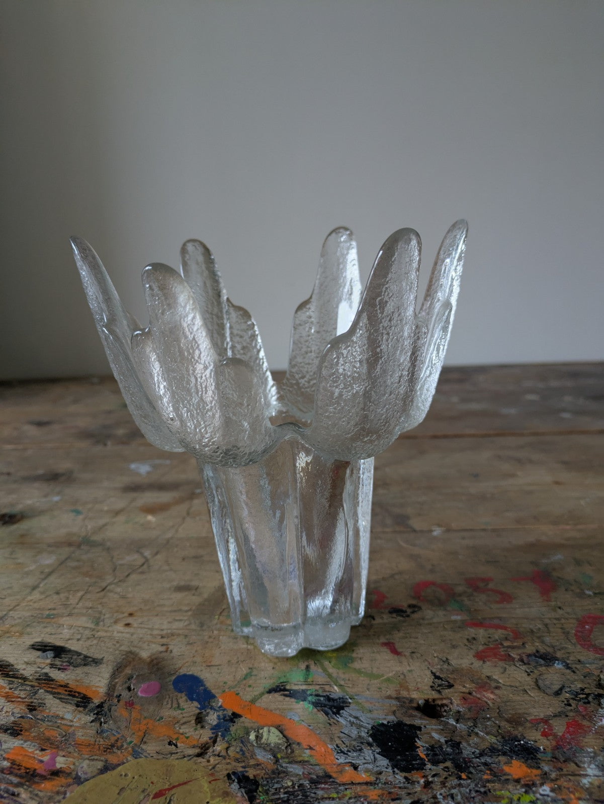 1970s RAVENHEAD Glass FLAIR VASE by ALEXANDER HARDIE WILLIAMSON Candle Holder