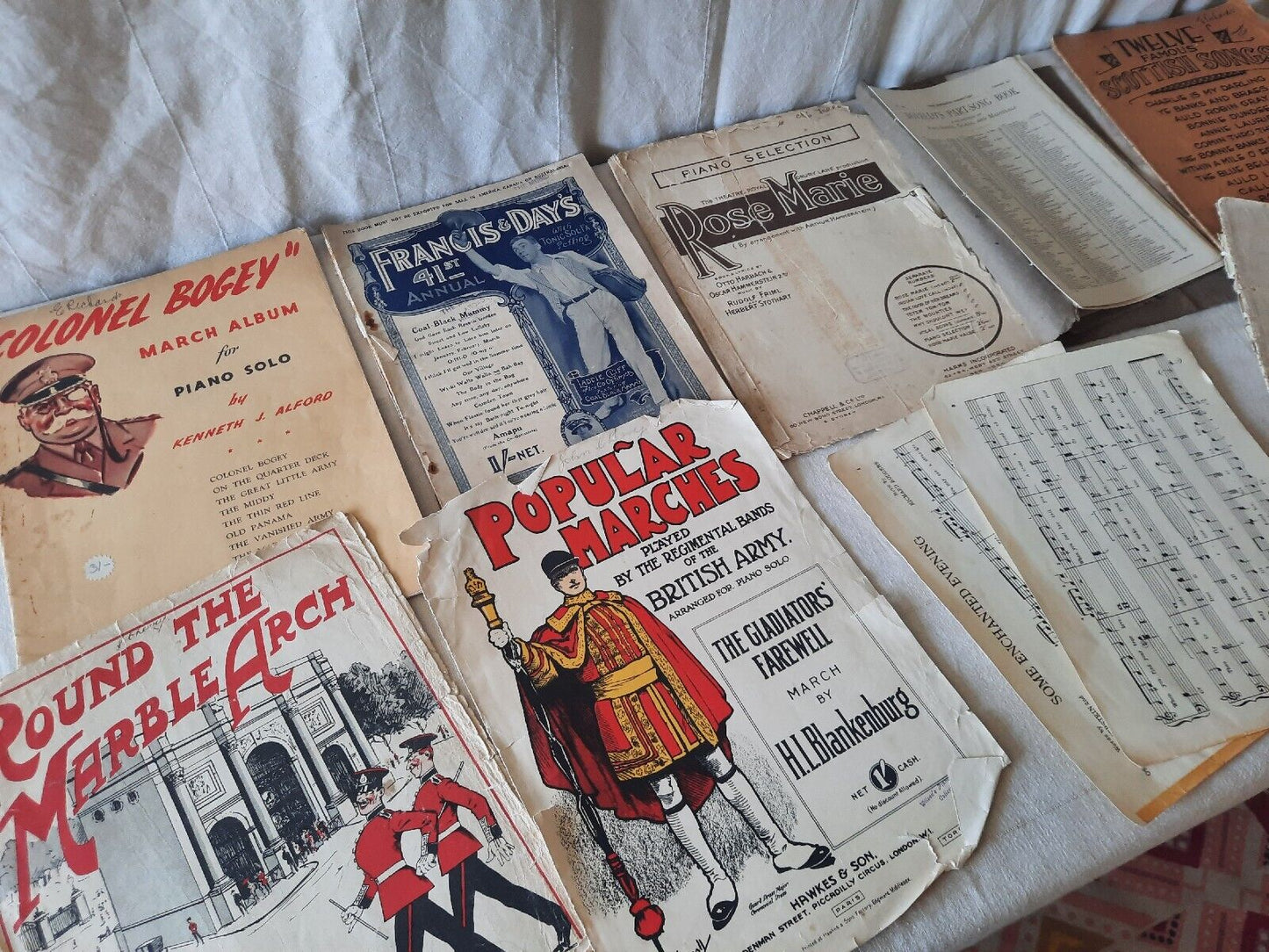 Vintage Lot Piano Sheet Music Manuscript Paper Marches UK British Rare Antique*