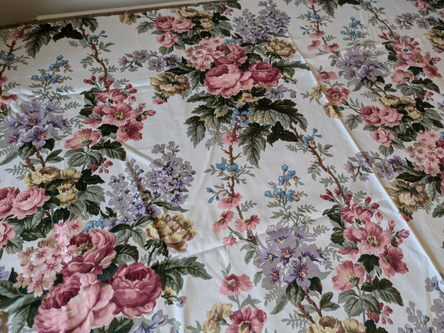 Cotton Fabric 1 METER Sanderson Cabbage Rose Floral Shabby Chic Interiors New
