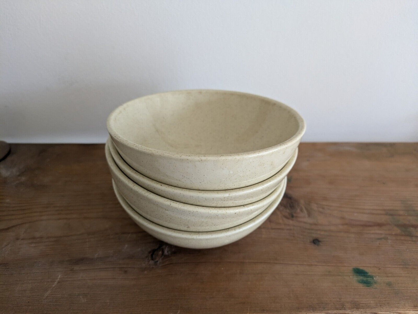 Set Of 4x vintage Speckled Dudson Armorlite England pottery small bowls 1970s Vg