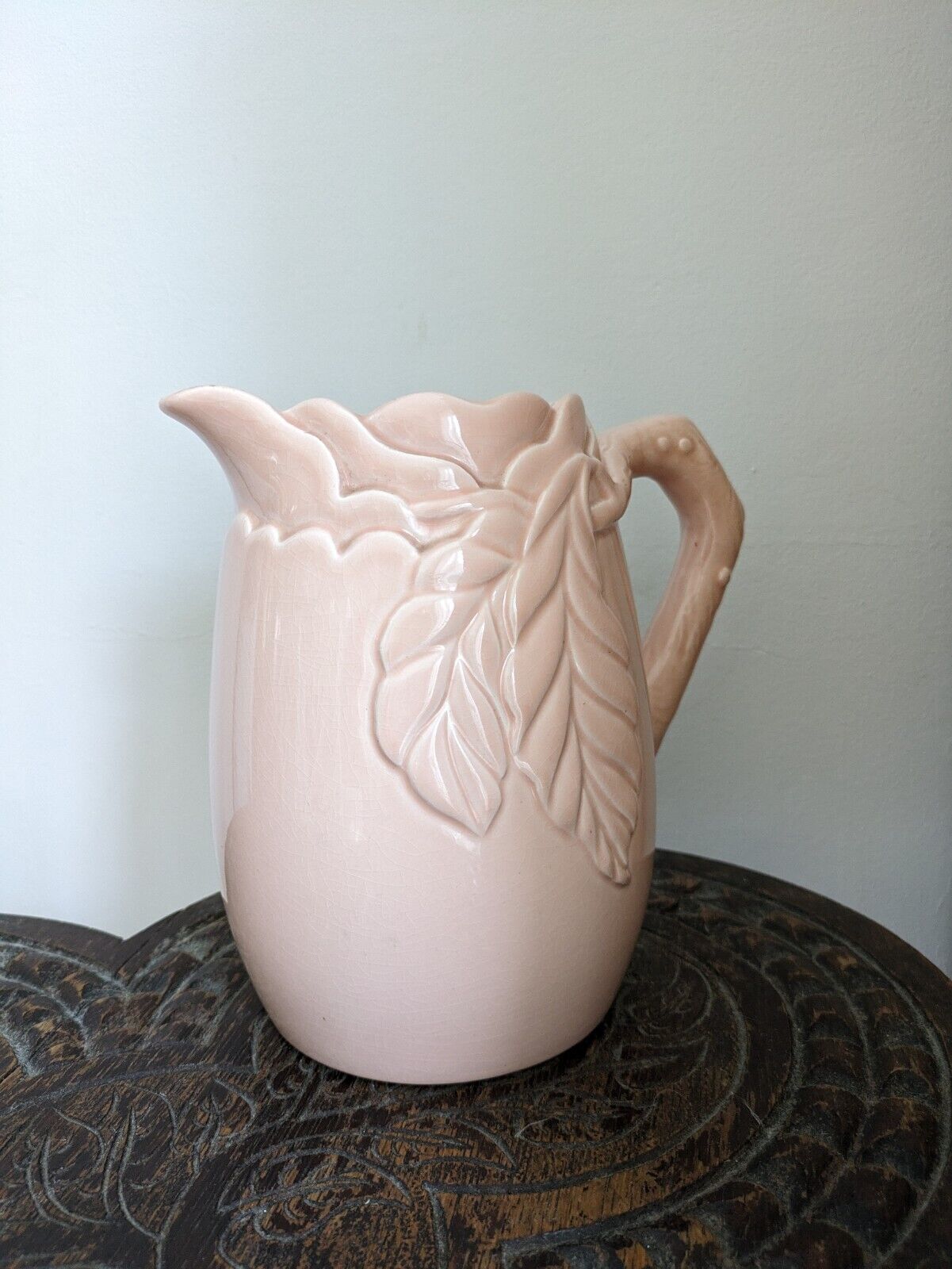 Early Pink Clarice Cliff VASE Newport pottery England Blossom Floral Maize Corn
