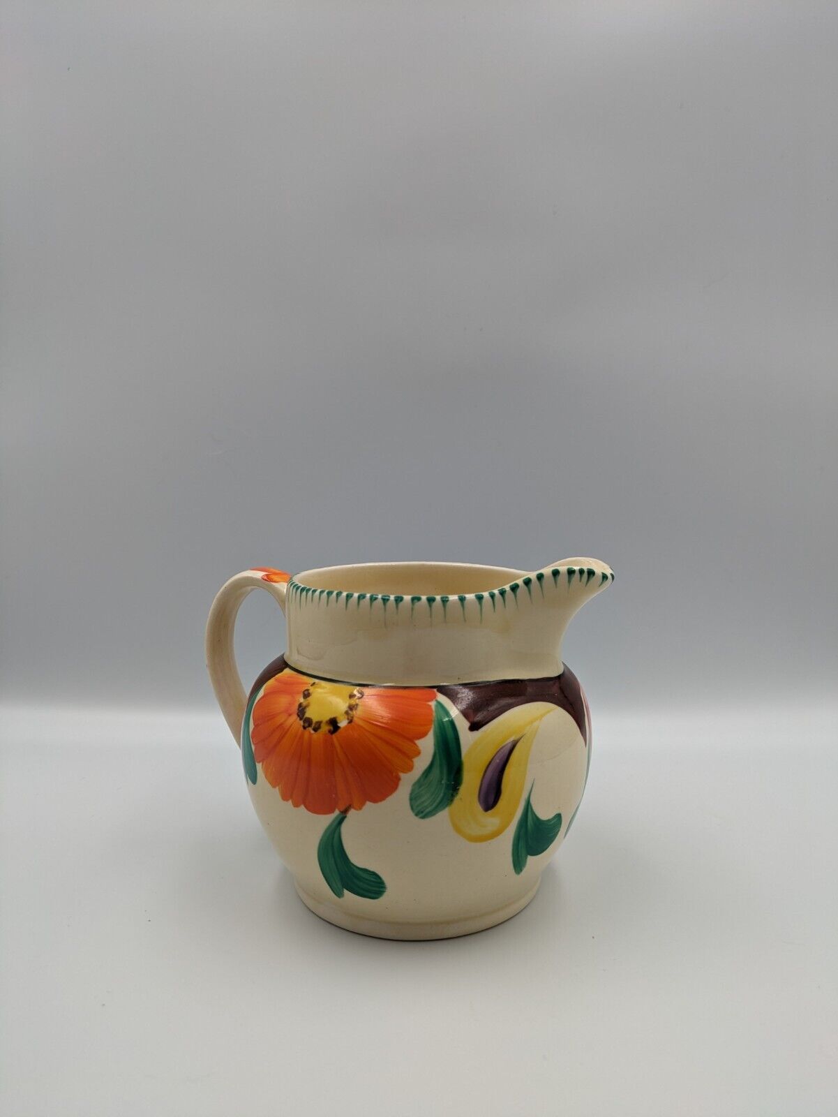 Era Ware hand painted Art Deco jug made in England 1930s Floral Prop Milk Cream