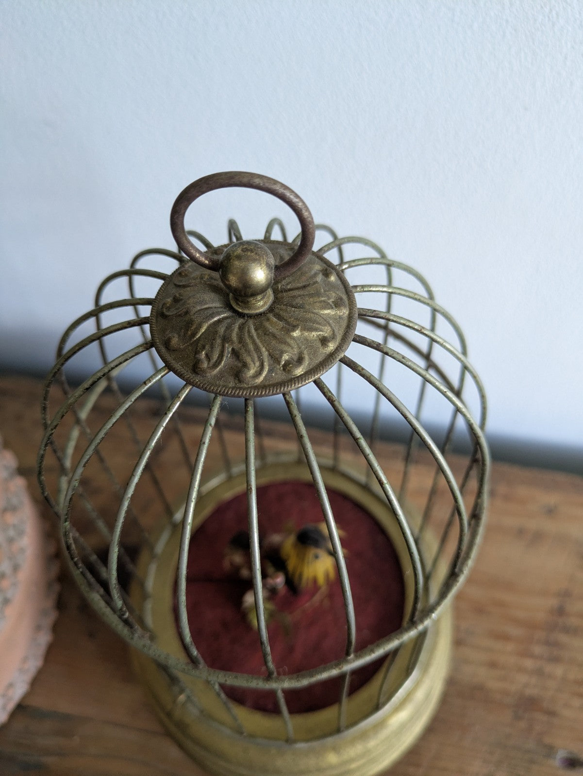 German Antique Singing Bird Cage Automation With Bird Brass Musical Moving TLC
