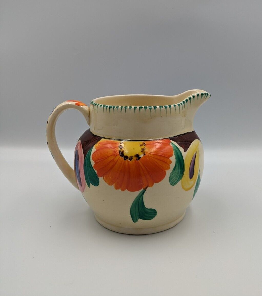 Era Ware hand painted Art Deco jug made in England 1930s Floral Prop Milk Cream