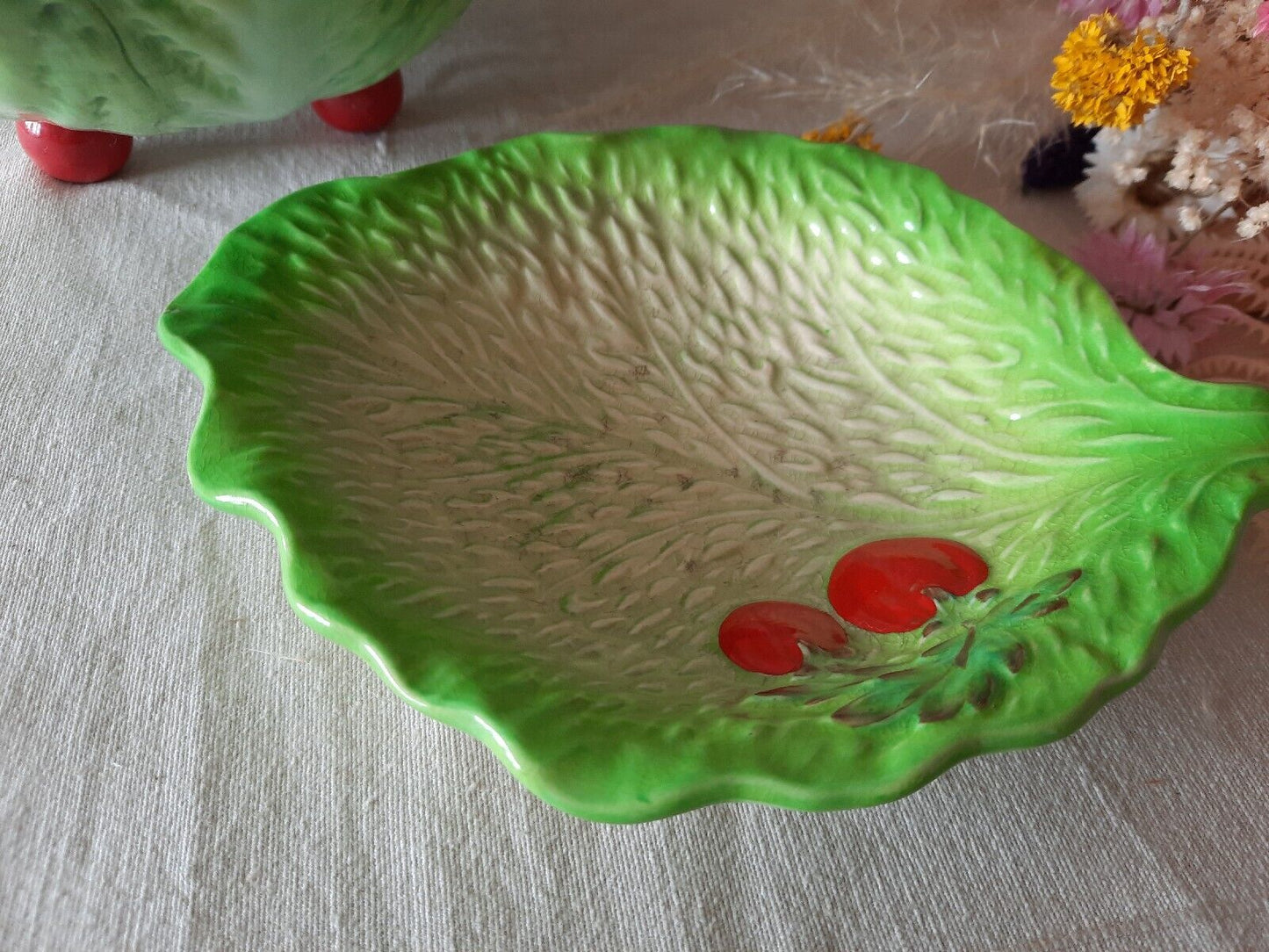 Beswick Ware Dish Bowl Cherry Tomato And Lettuce Leaf and farmers market bowl