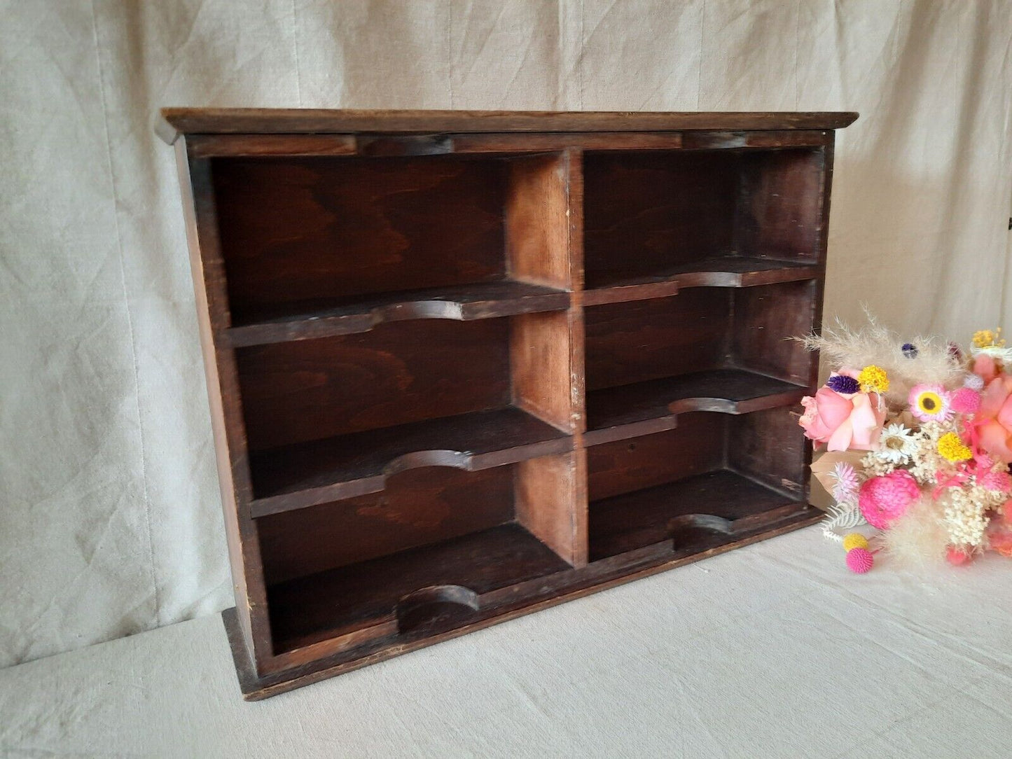 Vintage Haberdashery Pigeon holes Shelving wall shelf table top office hotel key