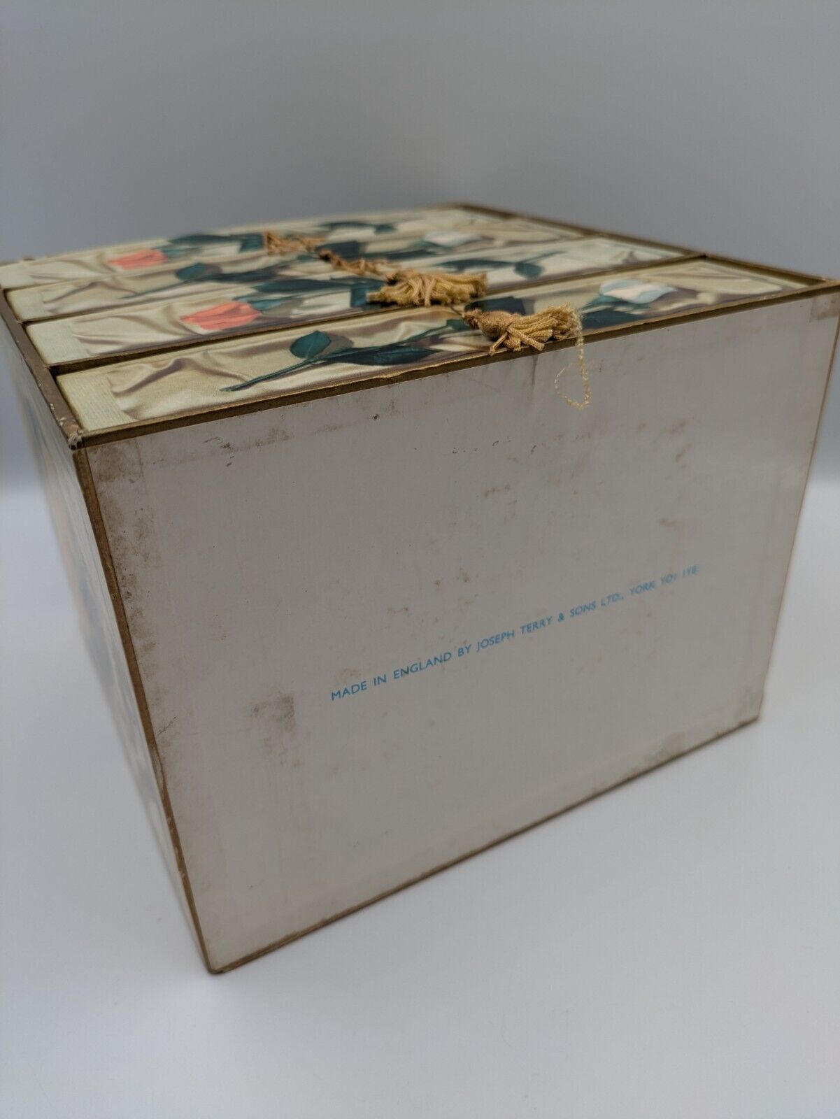 Vintage Chocolate Box Drawers Store Jewellery Sewing Joseph Terry Cardboard Rose