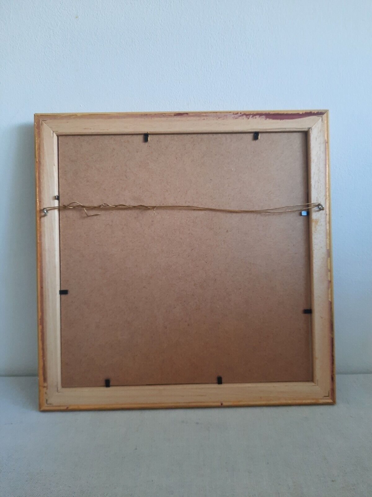 Retro picture Frame Wallpaper gift framed Yellow 60s 70s Vtg Floral Decor Wall!!