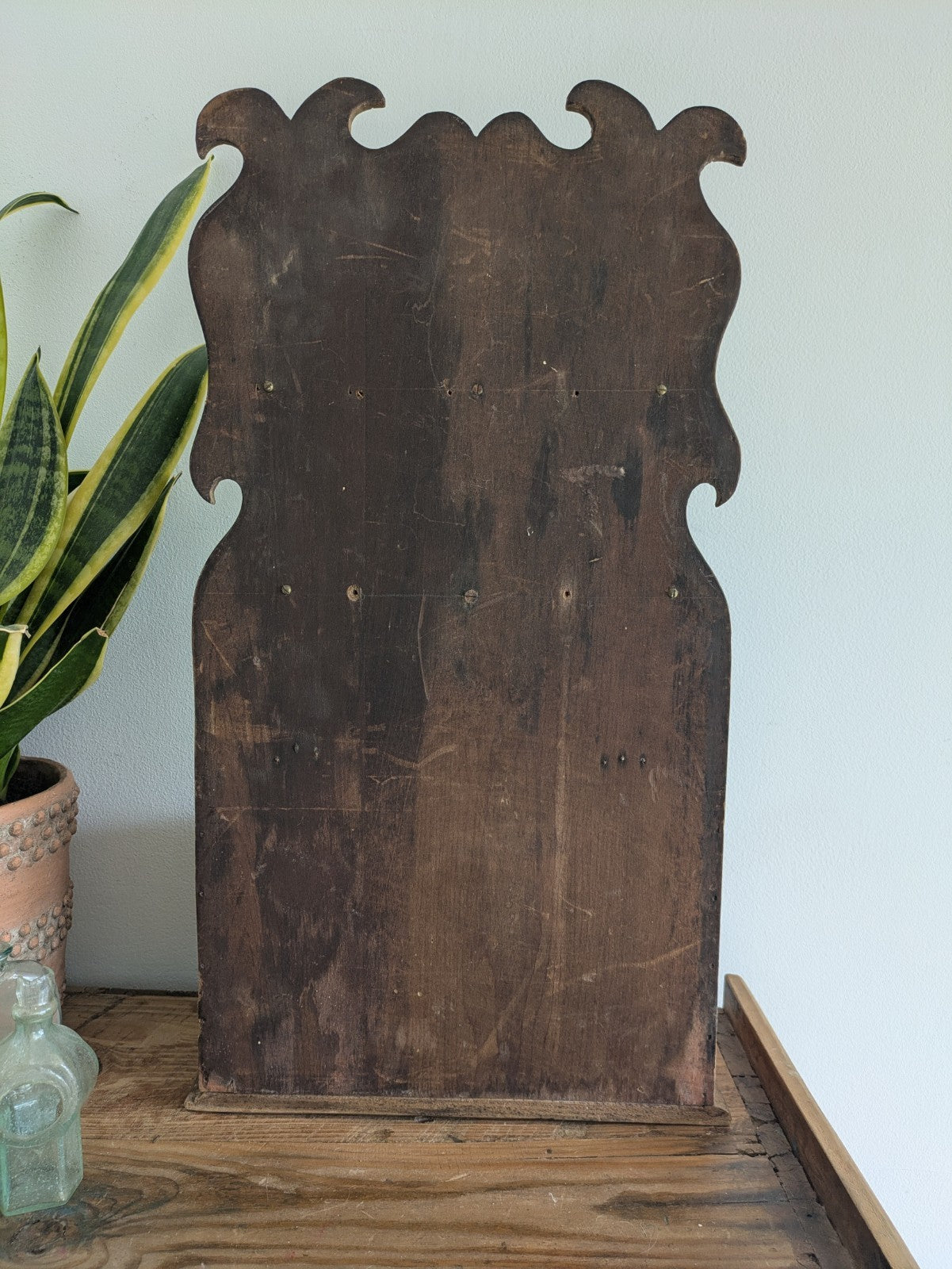 Antique Pine Spoon Rack Kitchen Rack 19th Century Rustic Kitchen Wall Candle Box