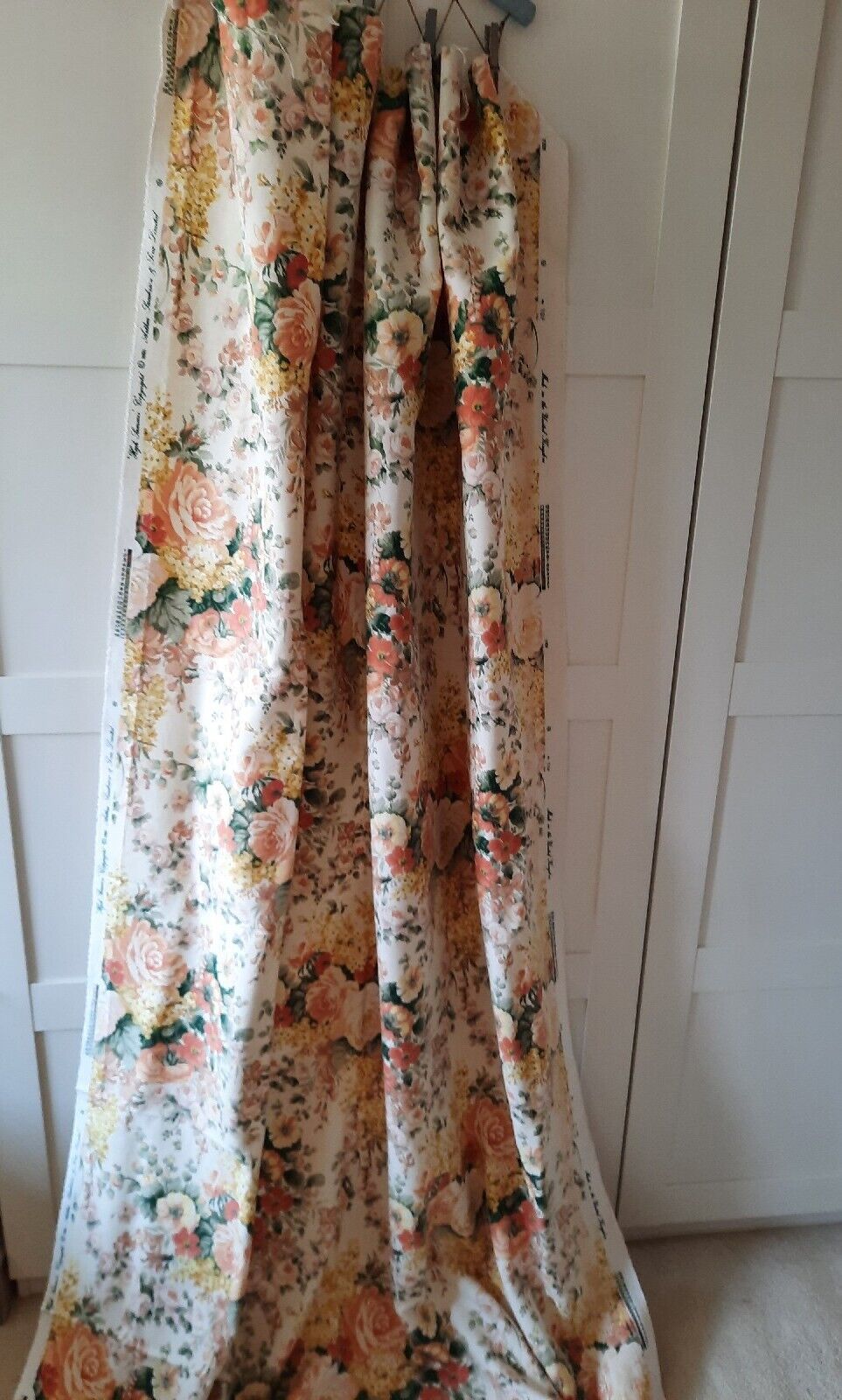 SANDERSON “HIGH SUMMER’ VINTAGE CURTAIN / FURNISHING FABRIC 2.75Mts Cabbage Rose