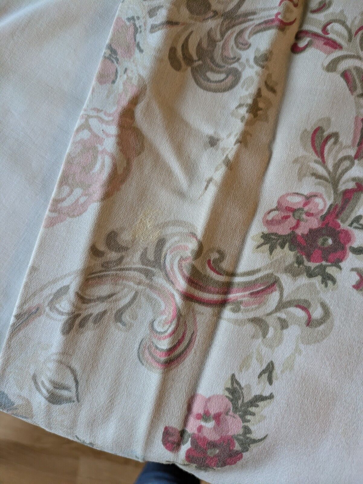 Laura Ashley Vintage Rose Scroll Curtains/Fabric W 162cm X D 134cm Floral Rare
