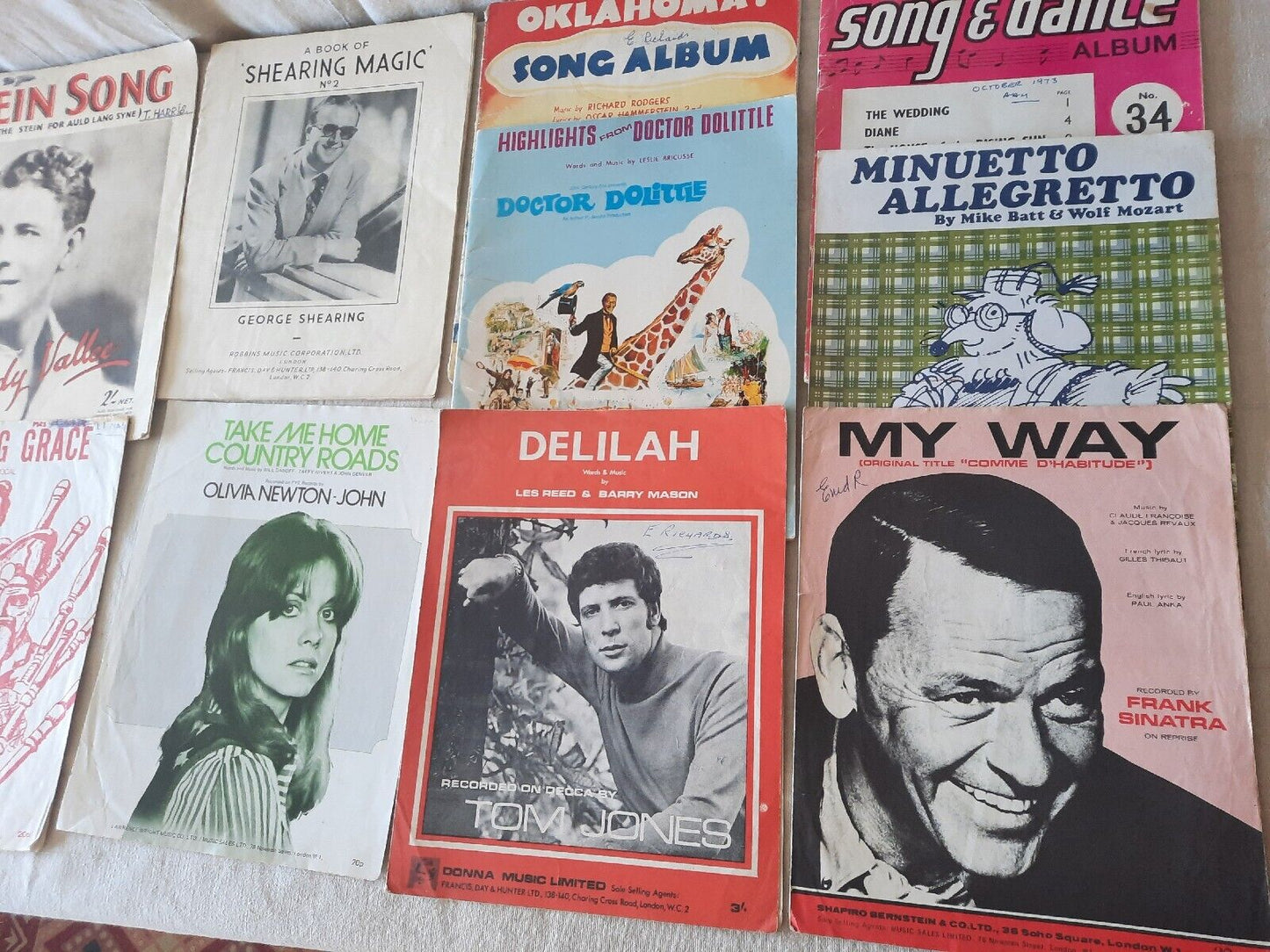 Vintage Lot Piano Sheet Music Manuscript Classic Paper Retro Mixed Rare Antique.