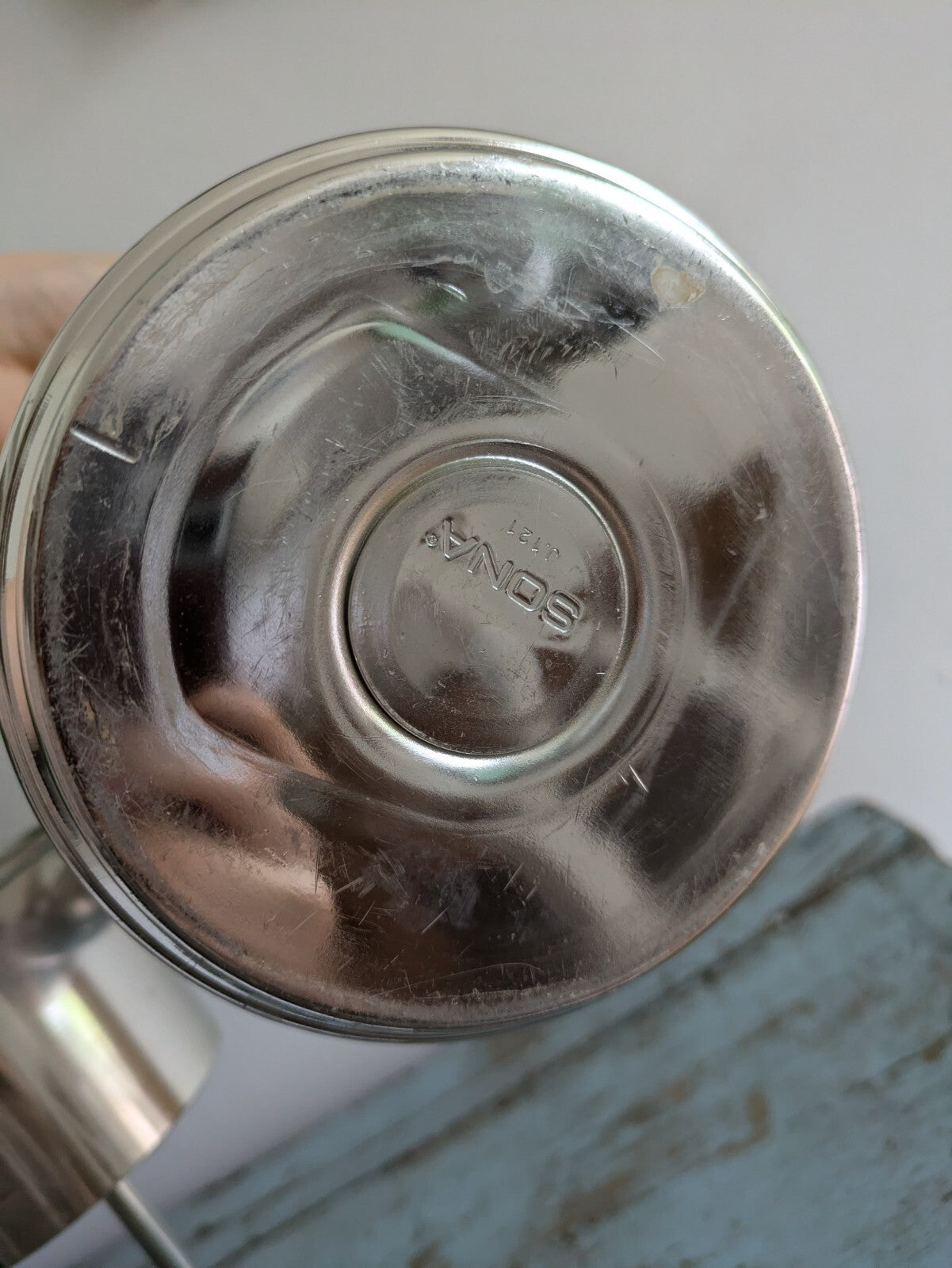 Vintage SONA J121 Coffee Pot Percolator Chrome Wood Handle Complete 70s Prop