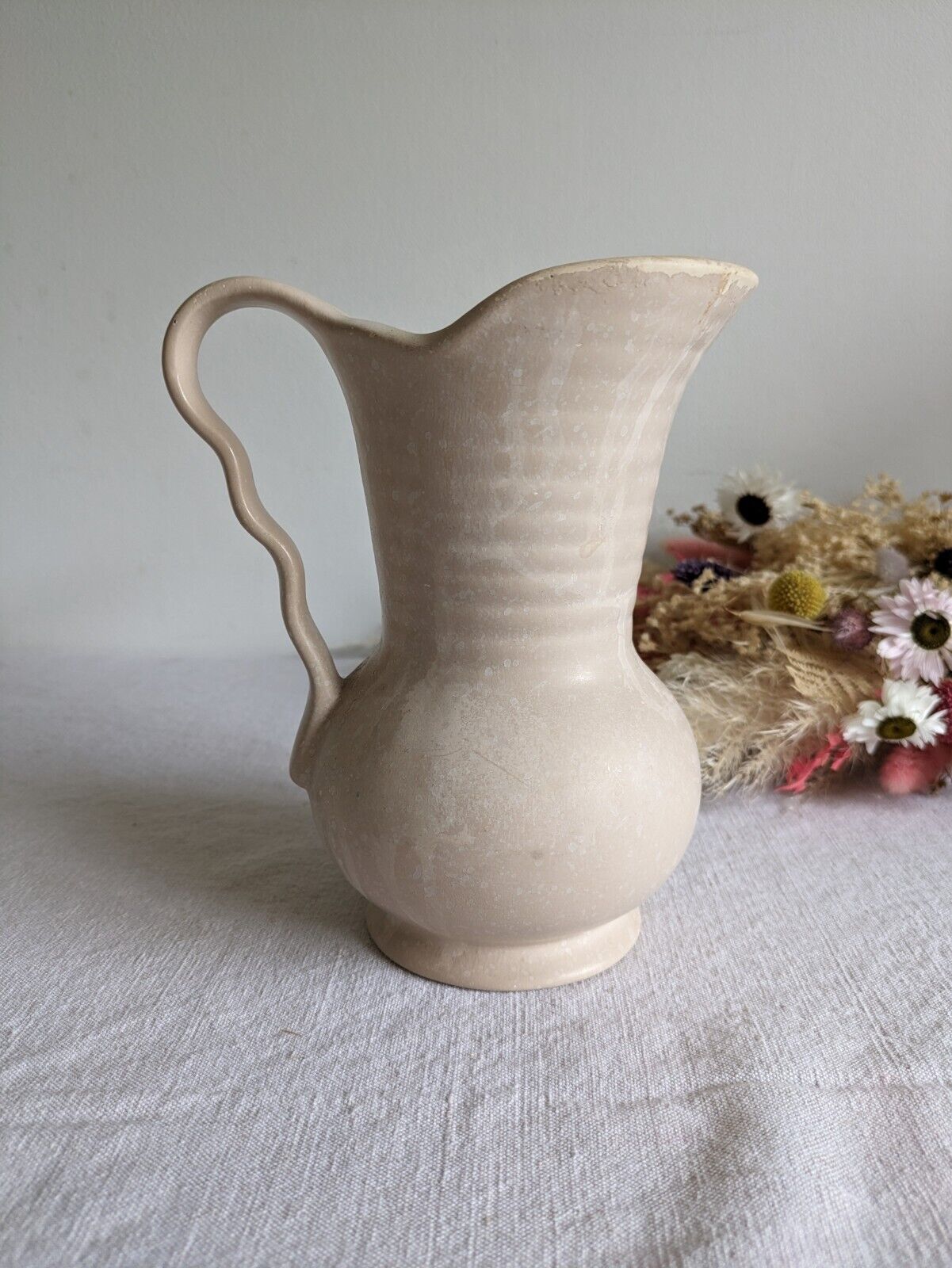 S. Clive brentleigh ware Jug Pitcher Hand Painted Floral Design Art Deco Vase Vg
