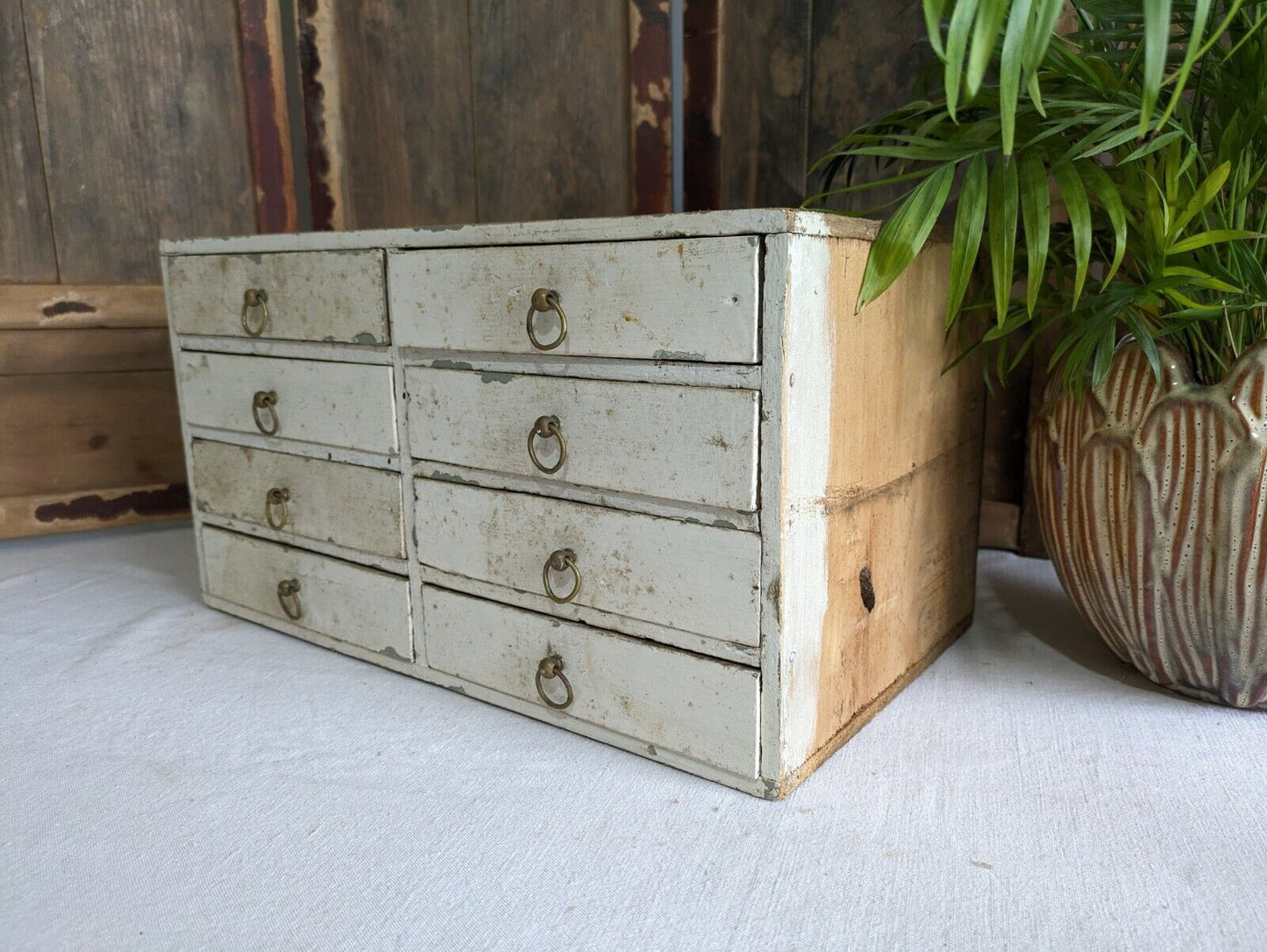 VTG Apothecary Drawer office Motor Car drawers table desk top index Work Garage