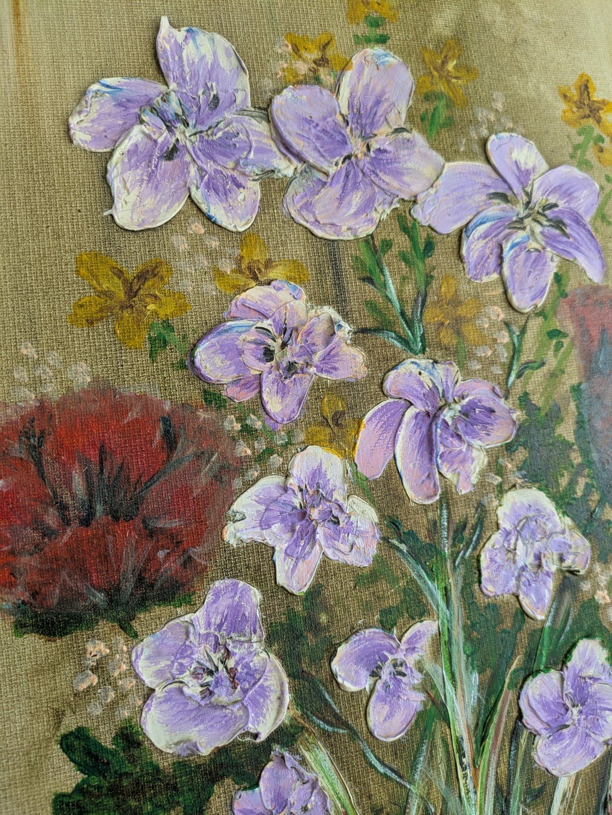 Original Signed Oil Painting - Oval Floral Signed by Betts? Vintage Antique Old