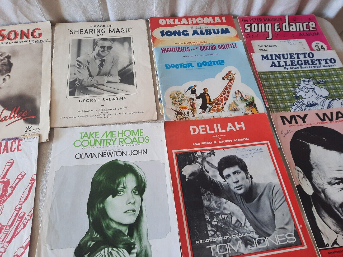Vintage Lot Piano Sheet Music Manuscript Classic Paper Retro Mixed Rare Antique.