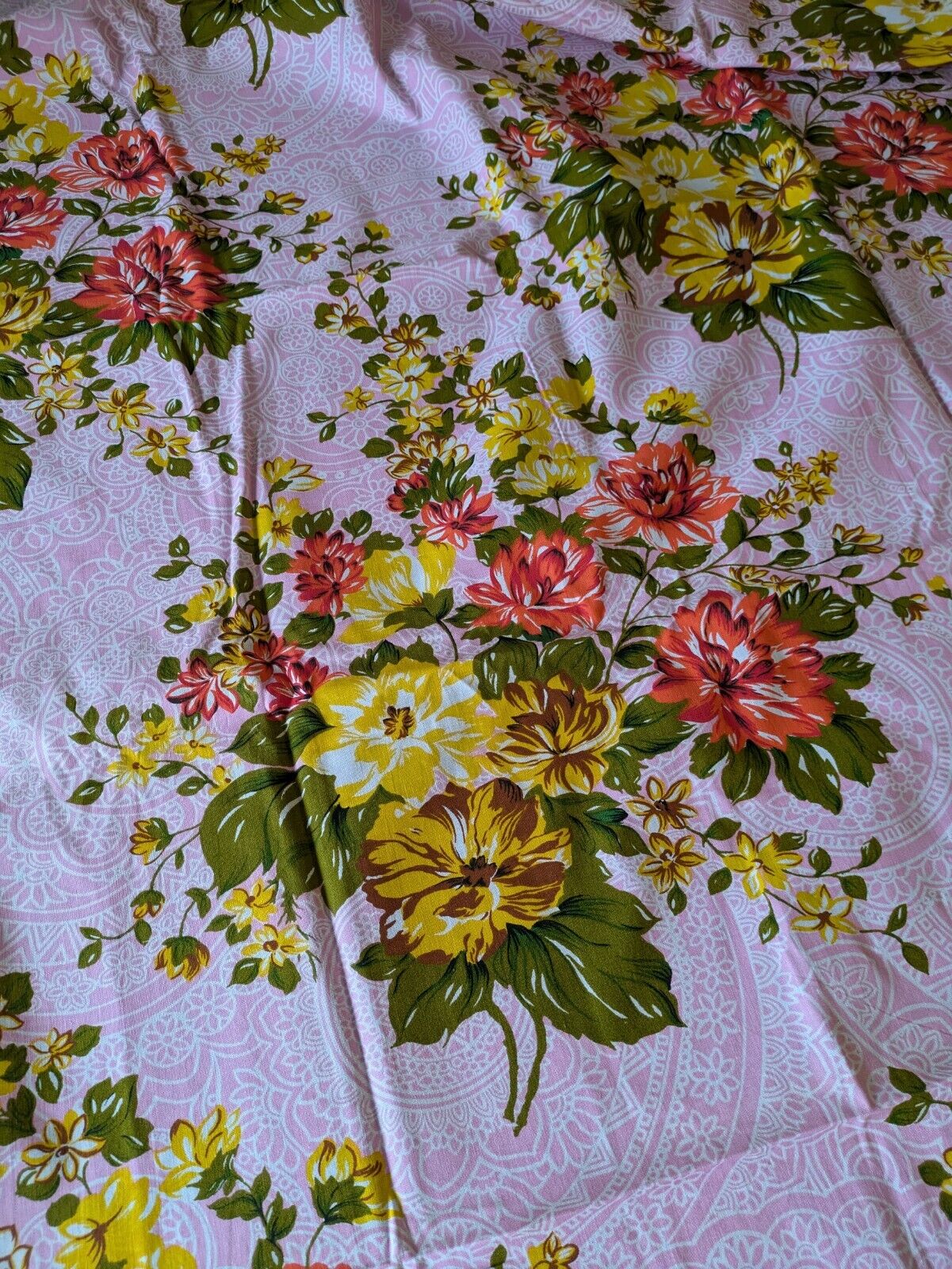Vintage Style Pink Floral material cotton Fabric Rose 153x192cm Shabby Chic New