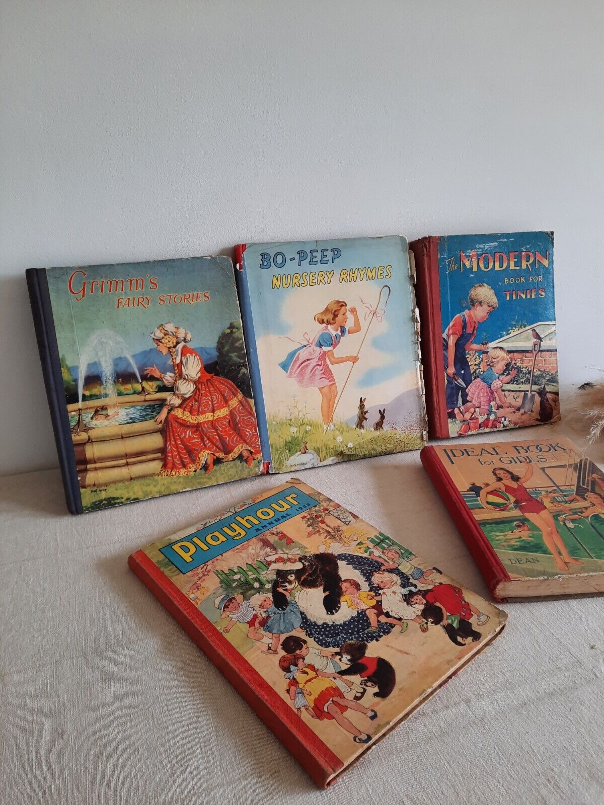 JOBLOT 5 VTG BOOKS STORY NURSERY RHYMES GRIMMS FAIRYTALES 50S PLAYHOUR ANNUAL