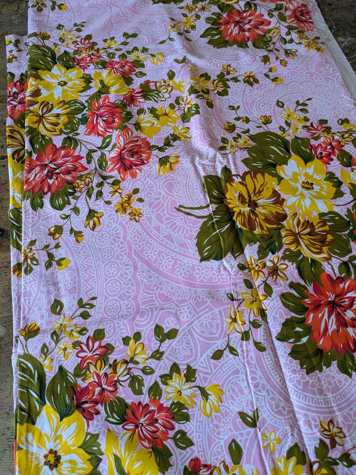 Vintage Style Pink Floral material cotton Fabric Rose 153x192cm Shabby Chic New