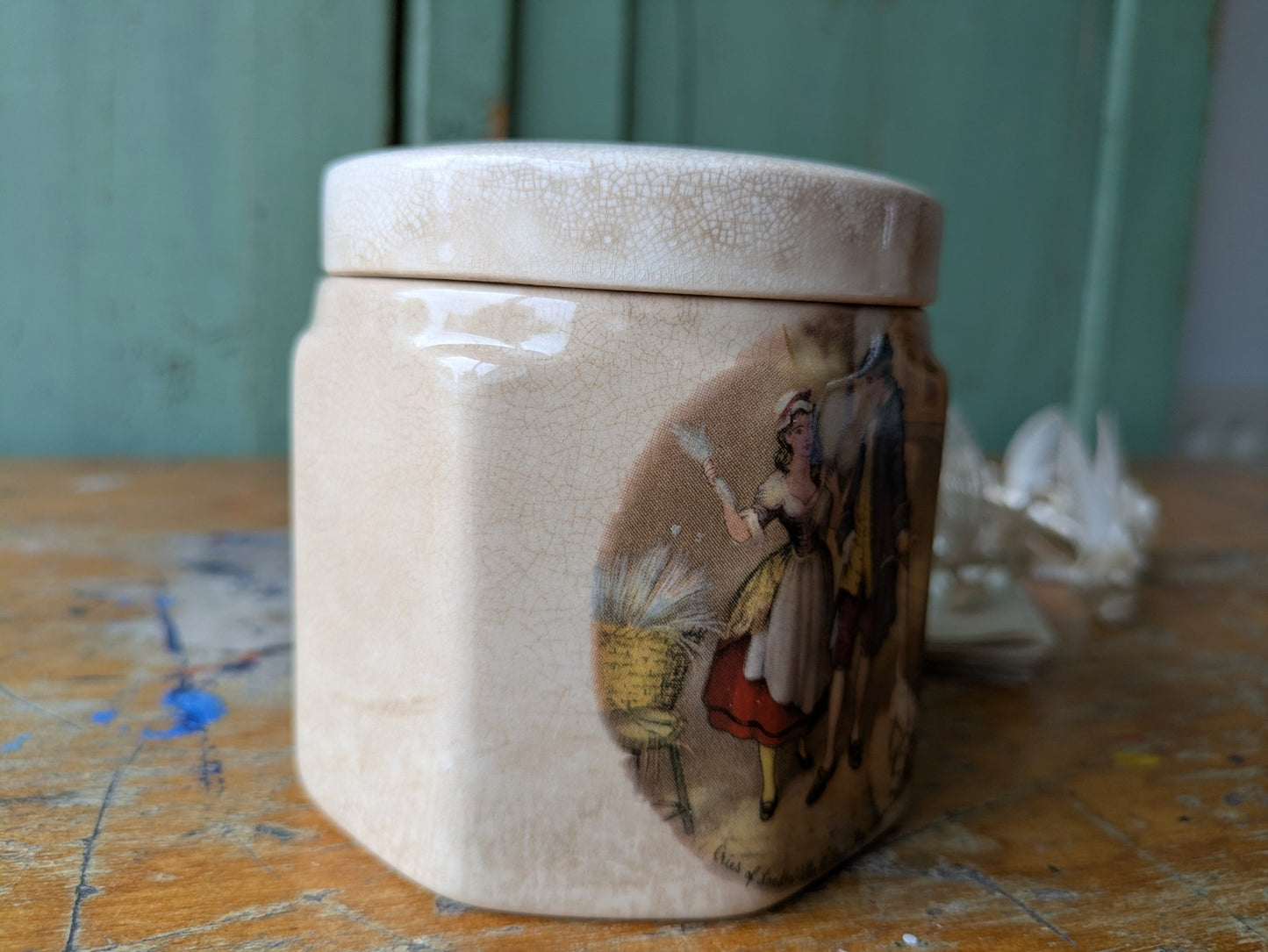 ANTIQUE FRANK COOPER SANDLAND WARE STAFFORDSHIRE POTTERY MARMALADE JAR POT VTG