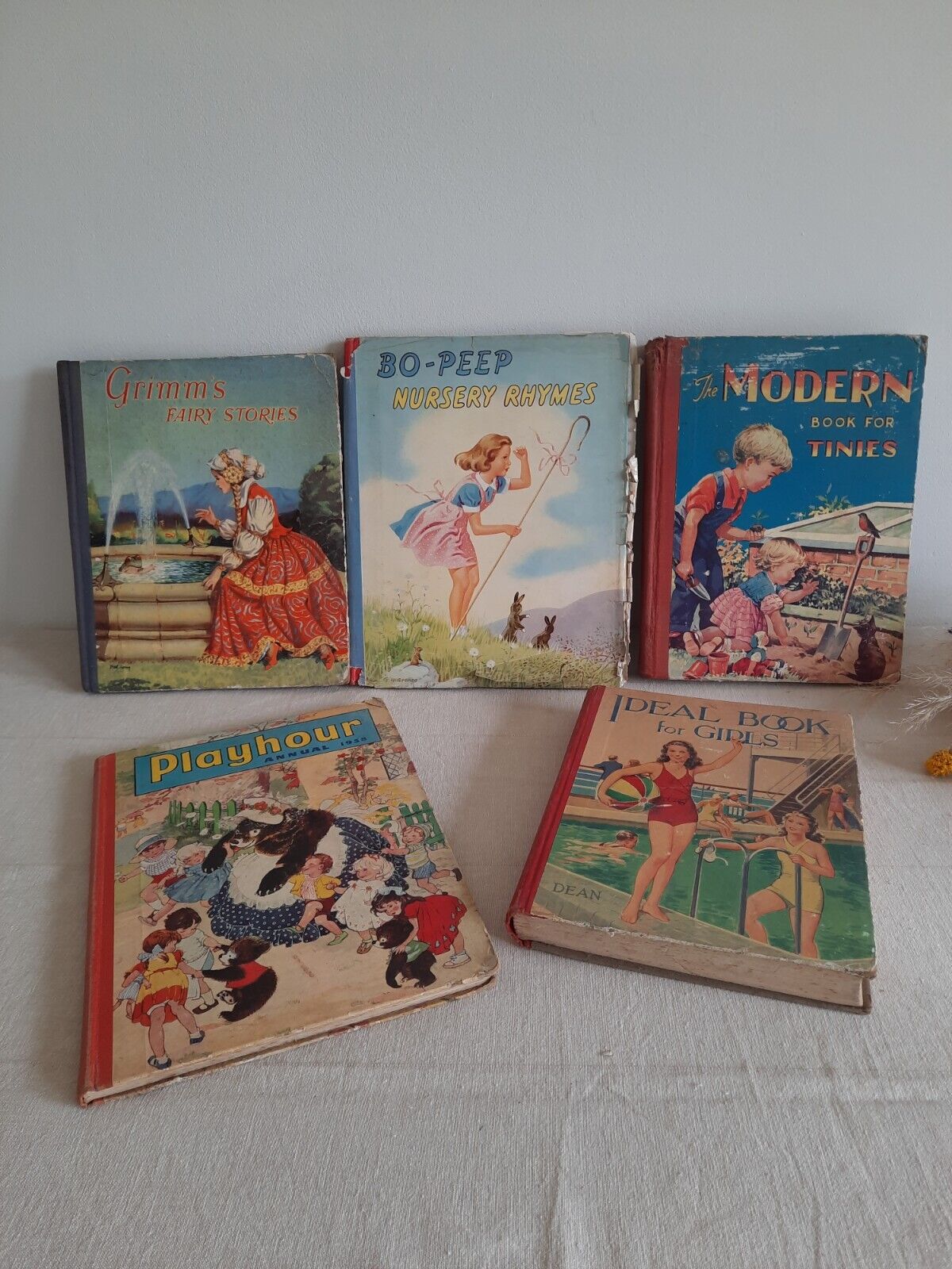JOBLOT 5 VTG BOOKS STORY NURSERY RHYMES GRIMMS FAIRYTALES 50S PLAYHOUR ANNUAL