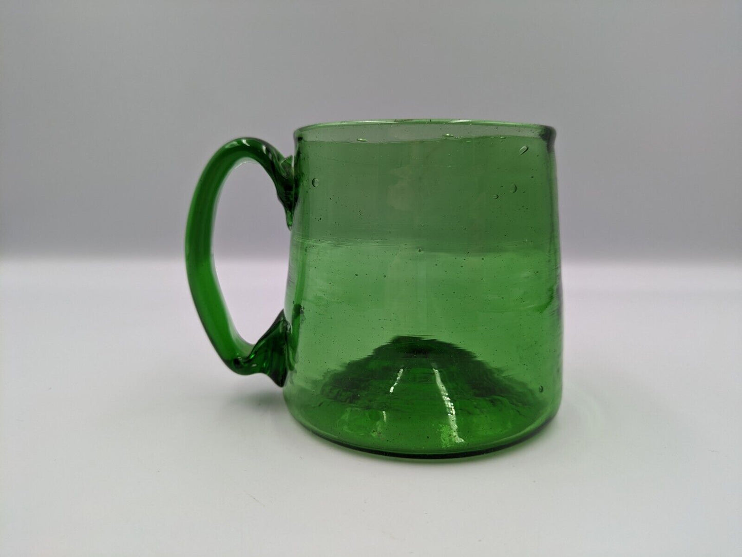 Boda Glass Sweden Erik Höglund Style Mug Green Bubble Glass Hand Blown Inverted