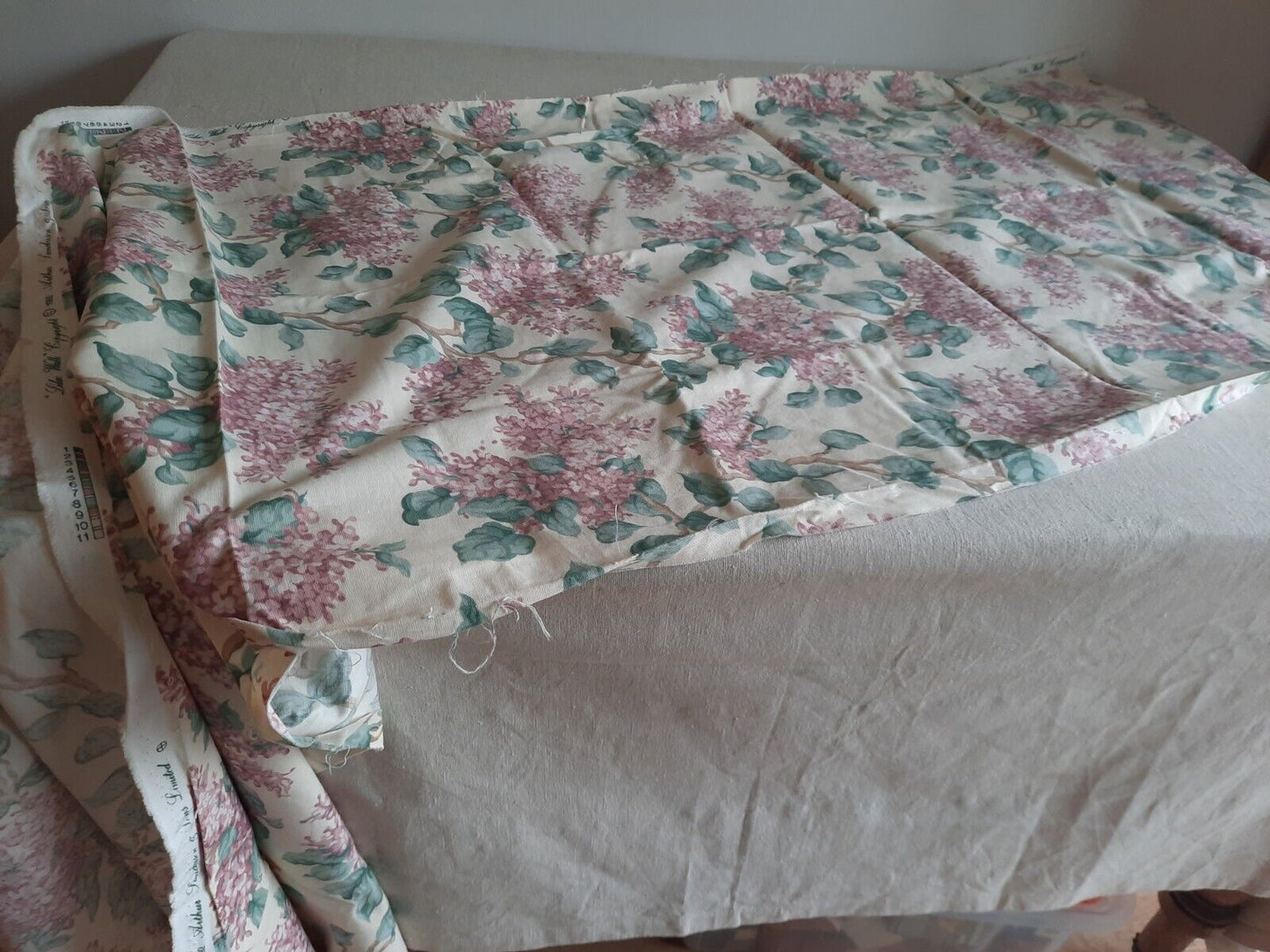 SANDERSON LILAC WALK CURTAIN FABRIC Floral Wisteria VINTAGE RARE 244CMx68CM Craf