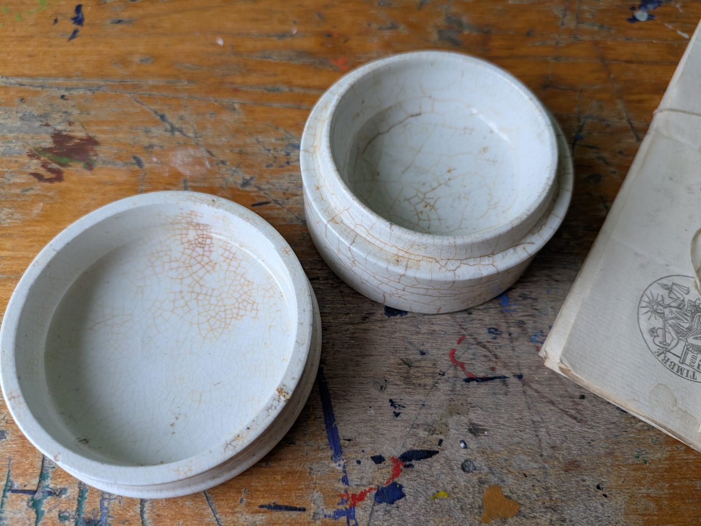 Antique Victorian Ironstone Chemist Apothecary Pot With Lid Plain White Vintage*