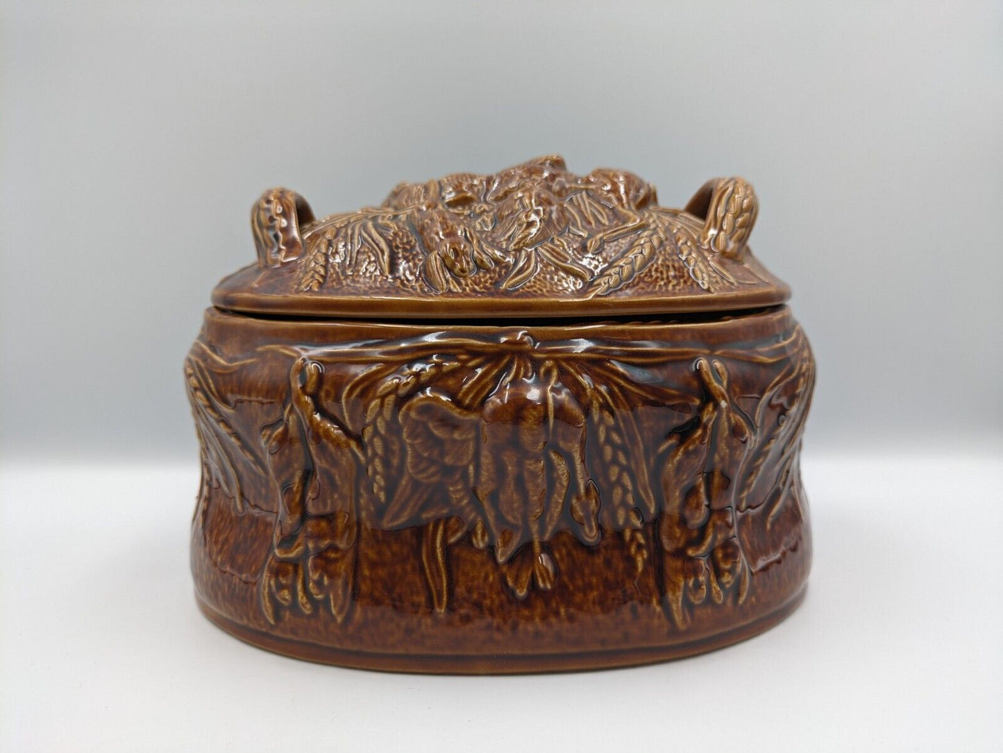 NEW Vintage Portmeirion Treacle Glaze Game Pie Casserole Dish Number 3 never Use