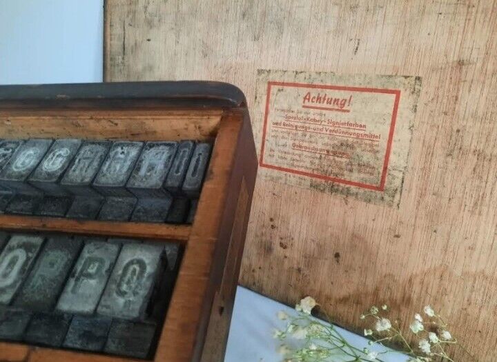 Boxed set Letterpress Printers Type Printing blocks complete numbers alphabet