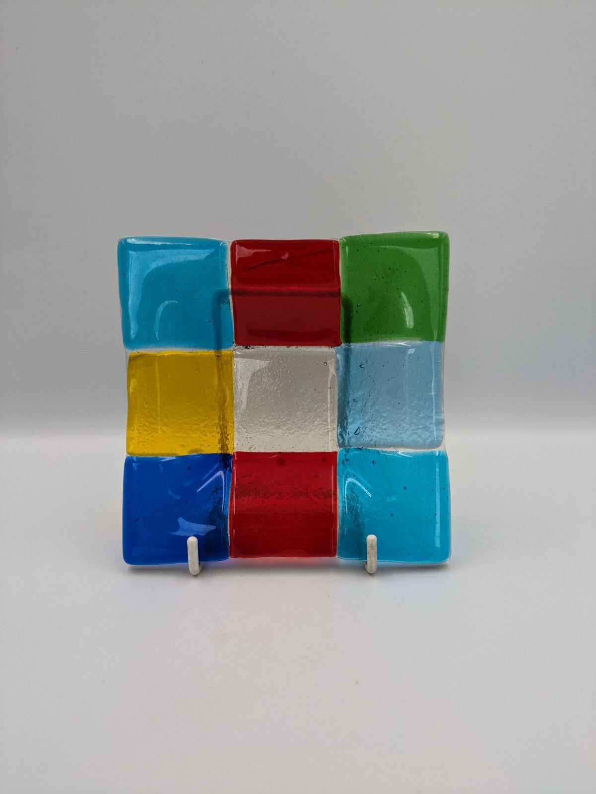 Murano Glass Fused Trinket Dish A. Dal Borgo Venezia Candy Square Color Block