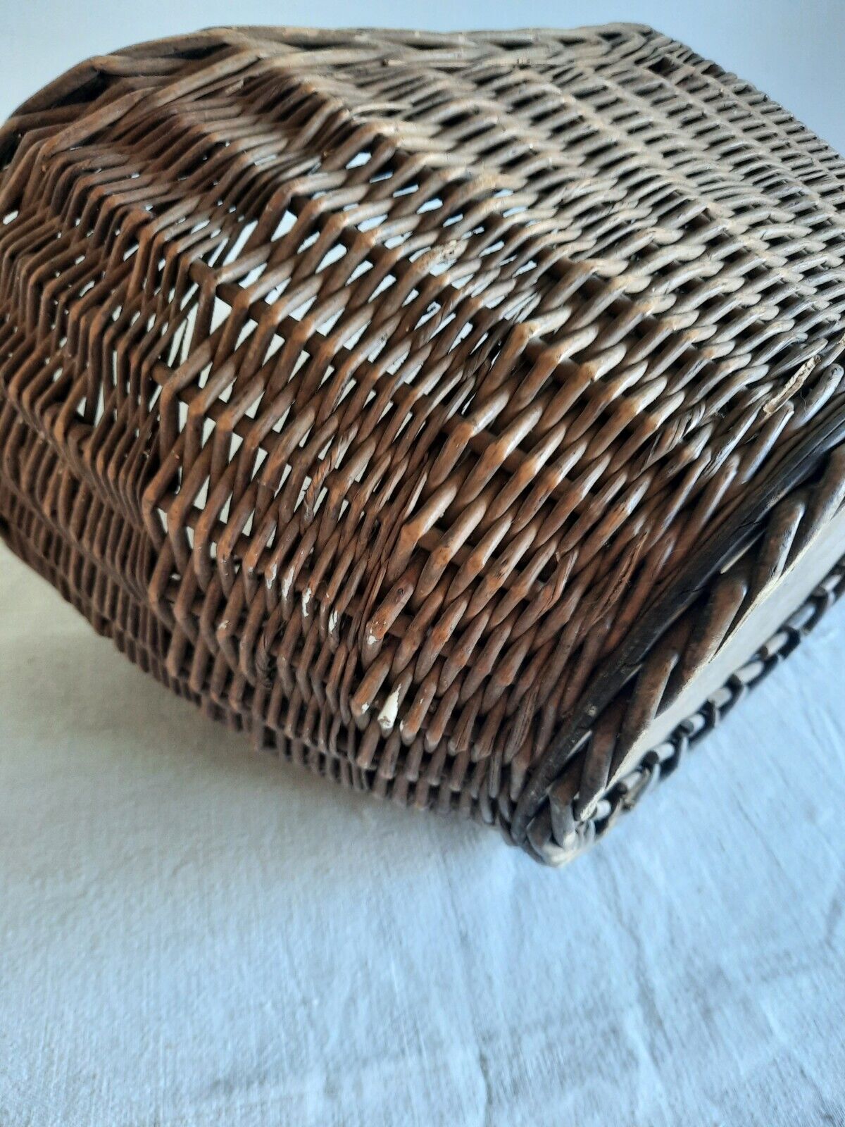 Antique Vintage Traditional Wicker Shopping Picnic Flower Basket Kitchenalia