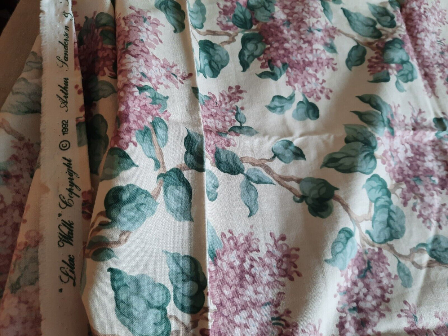 SANDERSON LILAC WALK CURTAIN FABRIC Floral Wisteria VINTAGE RARE 244CMx68CM Craf
