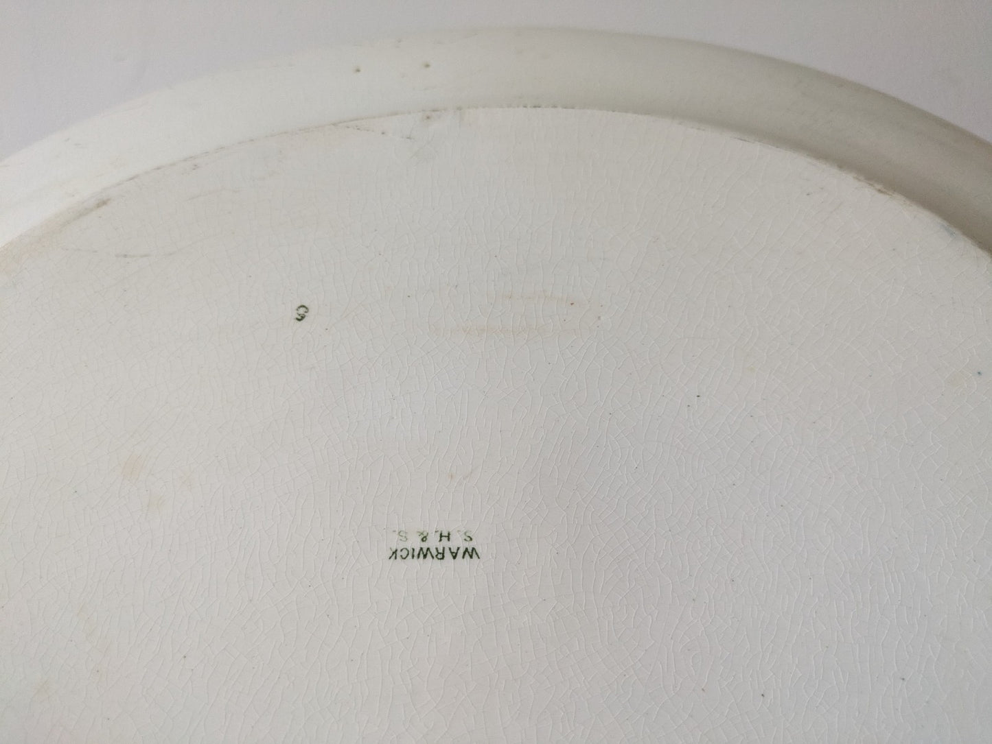 Rare Antique S.Hancock & Sons Warwick XL Platter Plate Green Floral Serving Prop