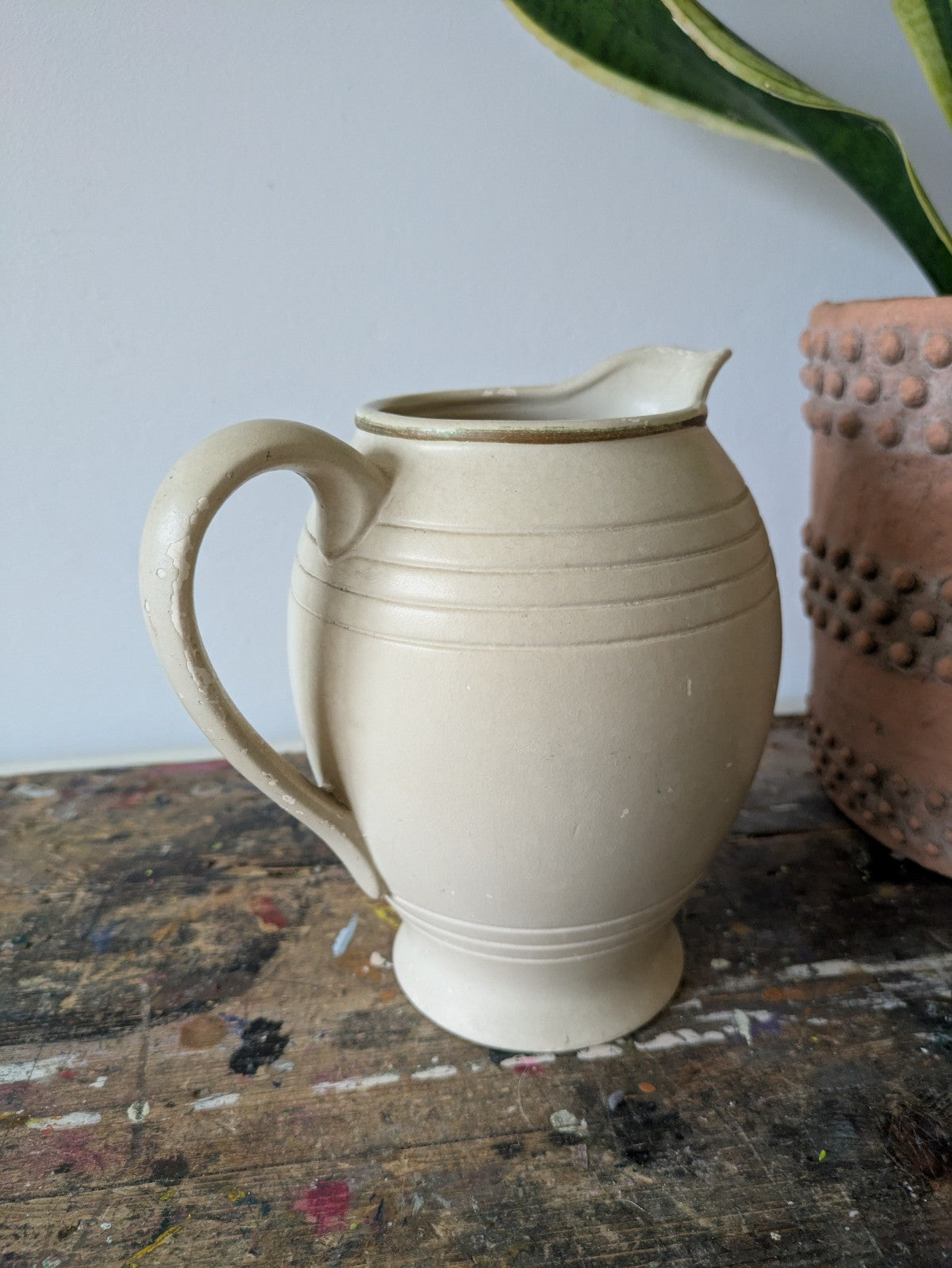 Vintage Floral 'Brentleigh Ware Jug / Vase Retro 1950s Tulips Sirene Large Vgc