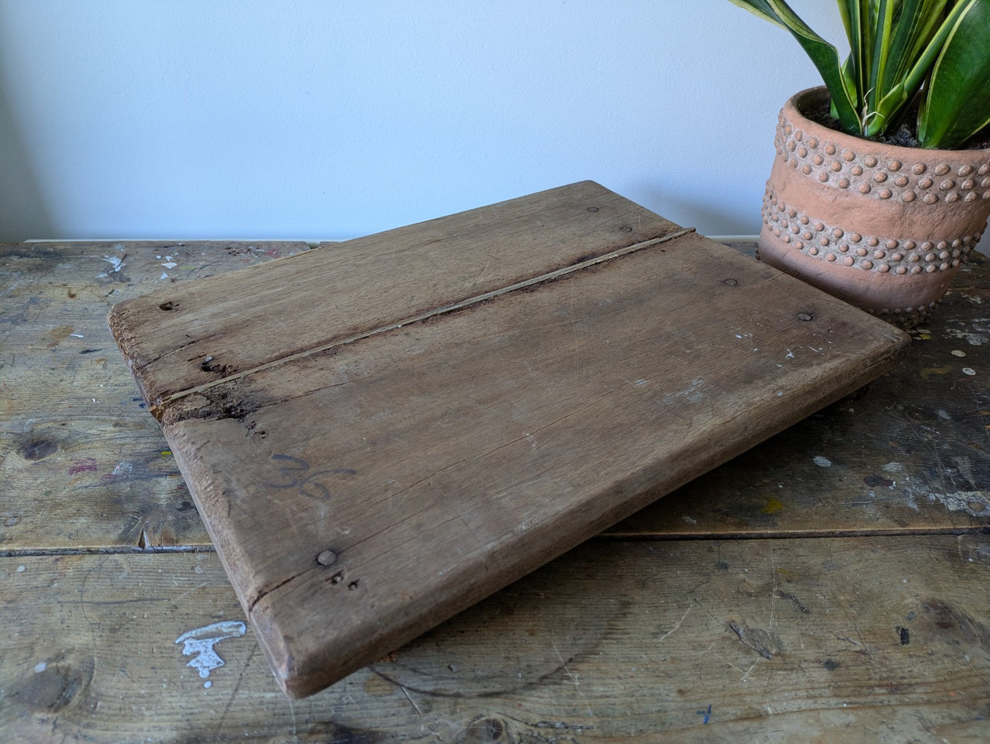 Antique Wooden Bajot Floor Sitting Stool Original Old Hand Crafted Serving Board