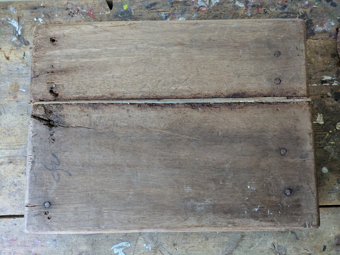 Antique Wooden Bajot Floor Sitting Stool Original Old Hand Crafted Serving Board