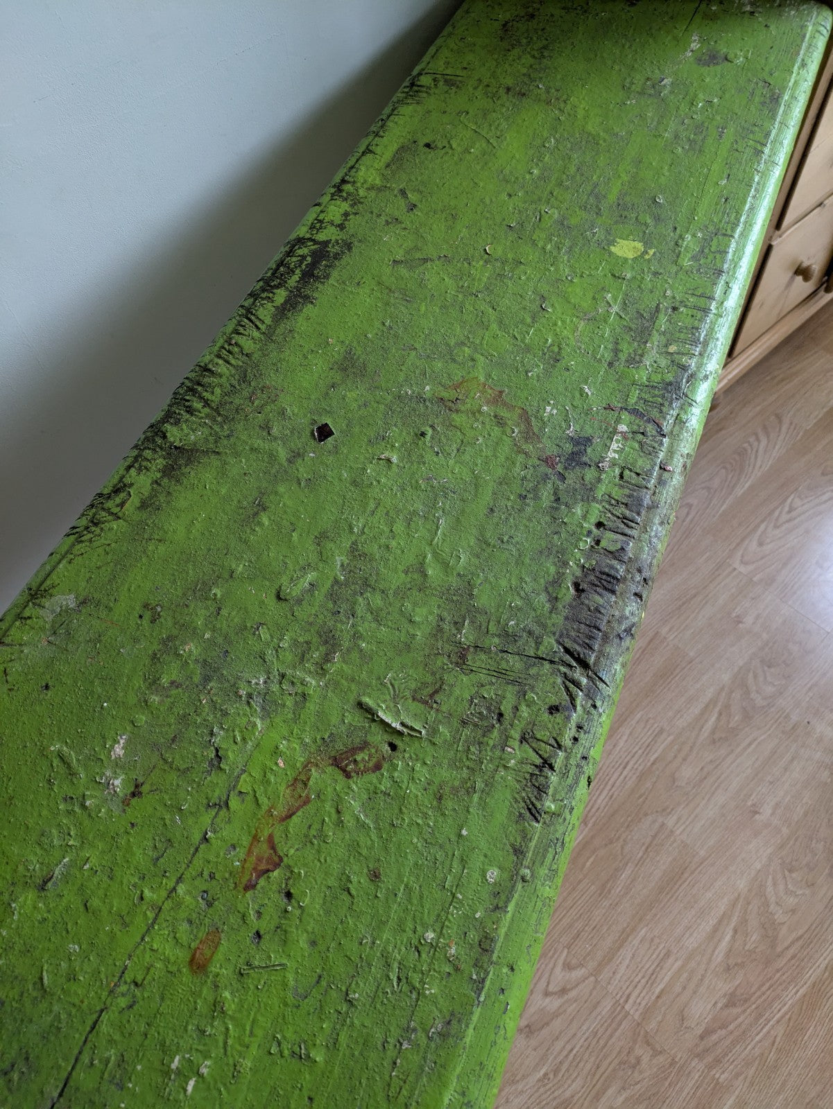 Antique Victorian VTG Green Console Table Hall Table Side Table Original Paint