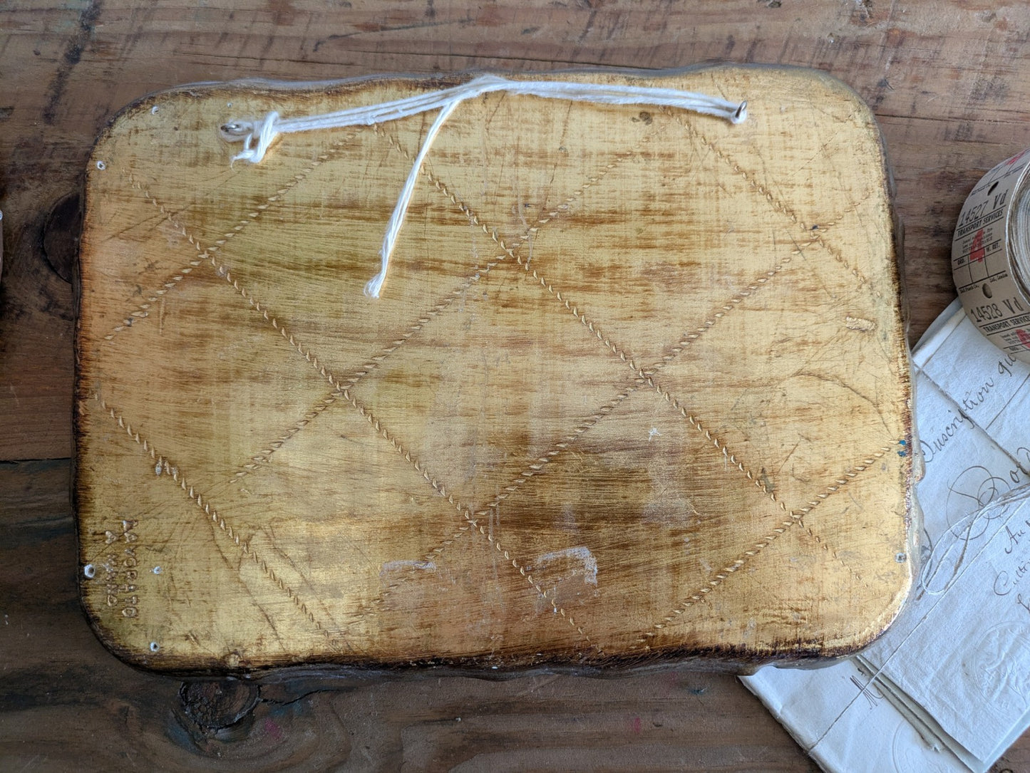 Vintage Firenze Florence Florentine Tray Handmade Italy Gold Leaf Baroque Gift..