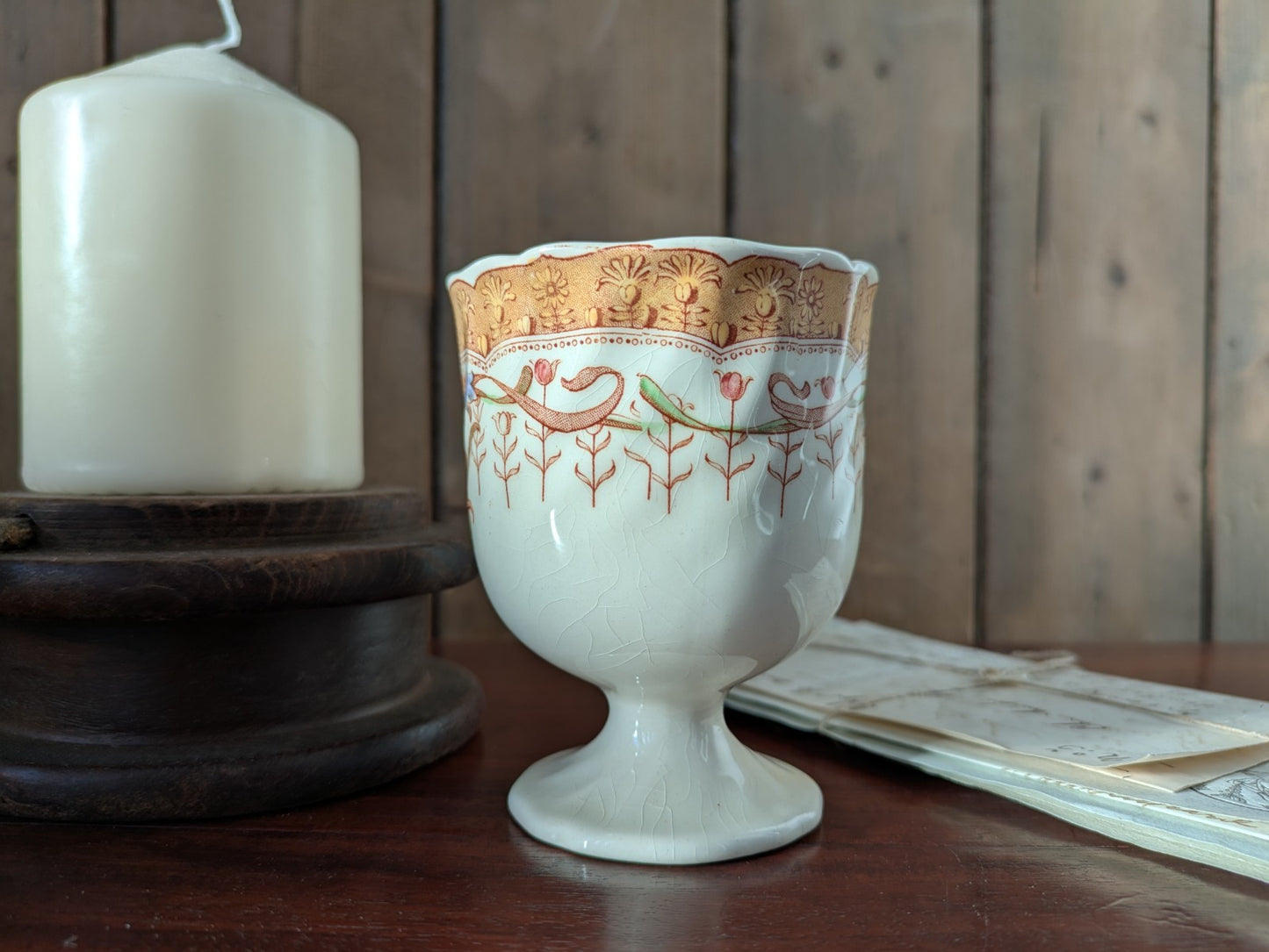Royal Doulton Michelham Rare Chinoiserie Style Over Size Egg Cup 1939-1950 Vgc