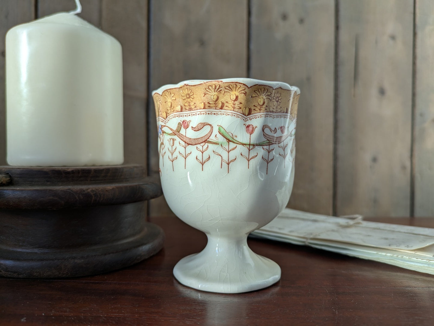 Royal Doulton Michelham Rare Chinoiserie Style Over Size Egg Cup 1939-1950 Vgc