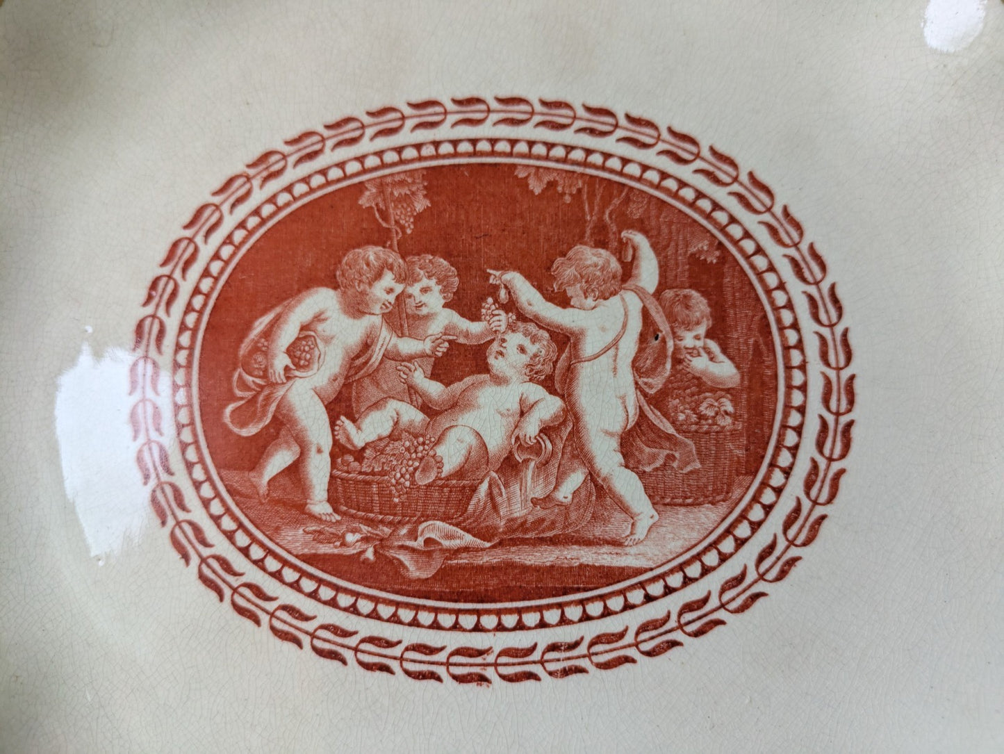 2x Rare 1864 Wedgwood Antique Vtg Dinner Plate Eritria Cherub Angel Dish Plates