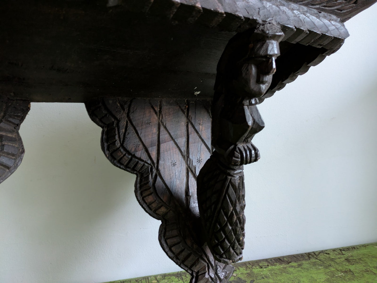 Antique African Dogan Folk Art Hand Carved Wall Shelf Mali Tribe Wood Corbel Old