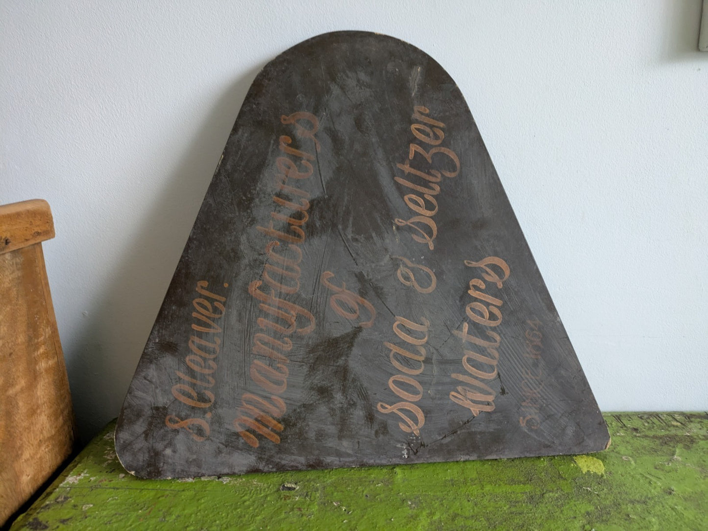Antique Vintage Apothecary Pharmacy Advertising Chemist Shop Notice Sign Wooden