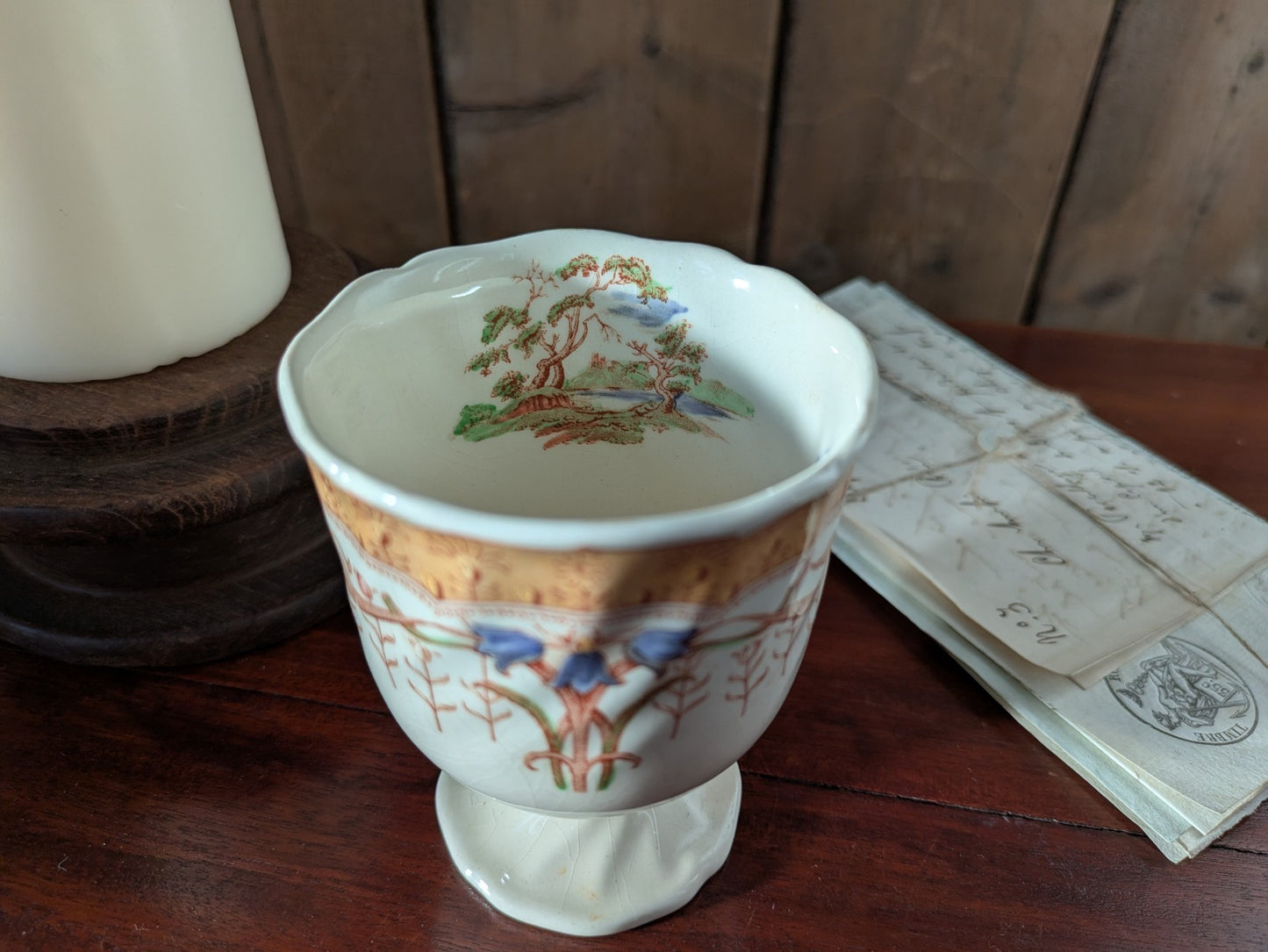 Royal Doulton Michelham Rare Chinoiserie Style Over Size Egg Cup 1939-1950 Vgc